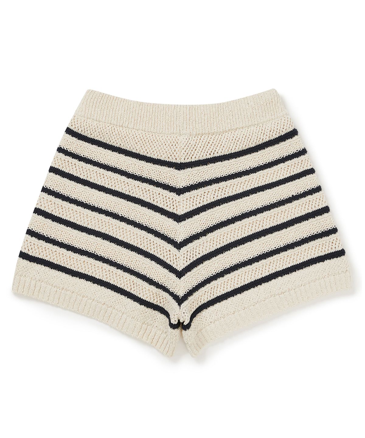 클로브(CLOVE) [25SS clove] Stripe Crochet Knit Shorts (Ivory)