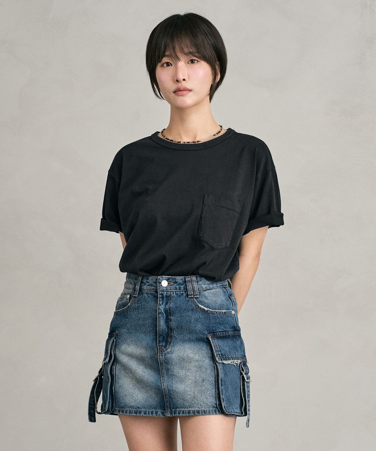 데케트(DECET) Pigment Pocket T-Shirt DCTS001Black