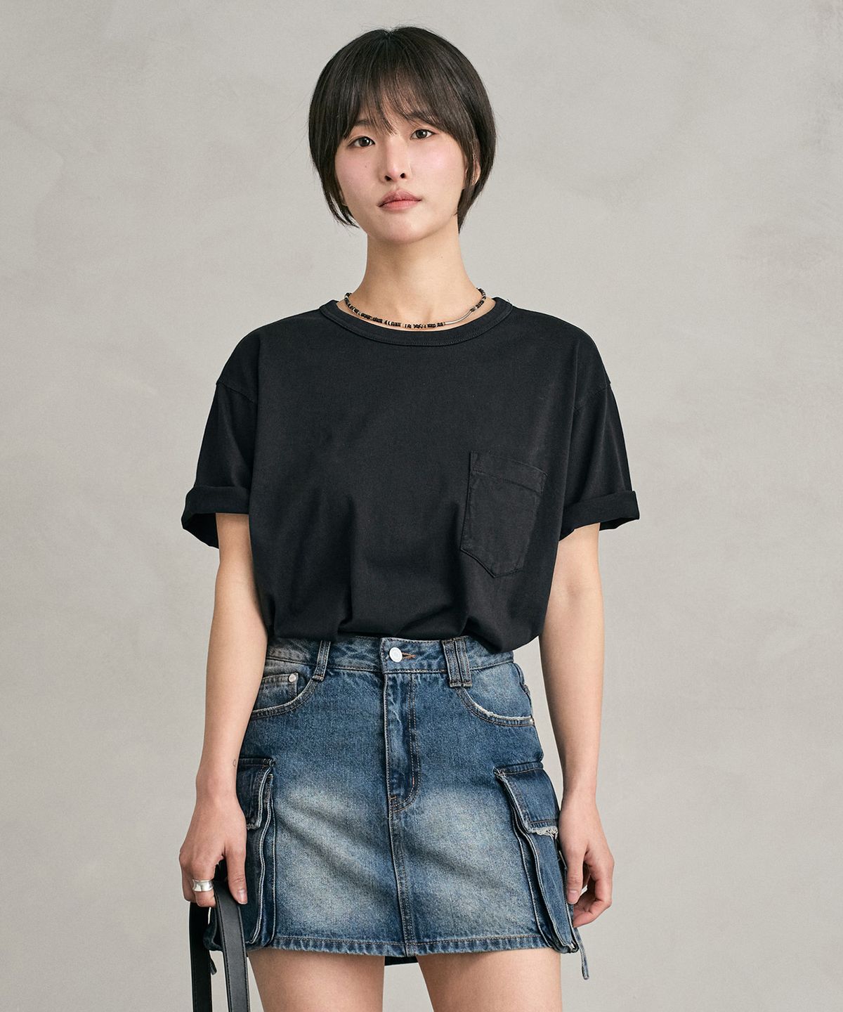 데케트(DECET) Pigment Pocket T-Shirt DCTS001Black