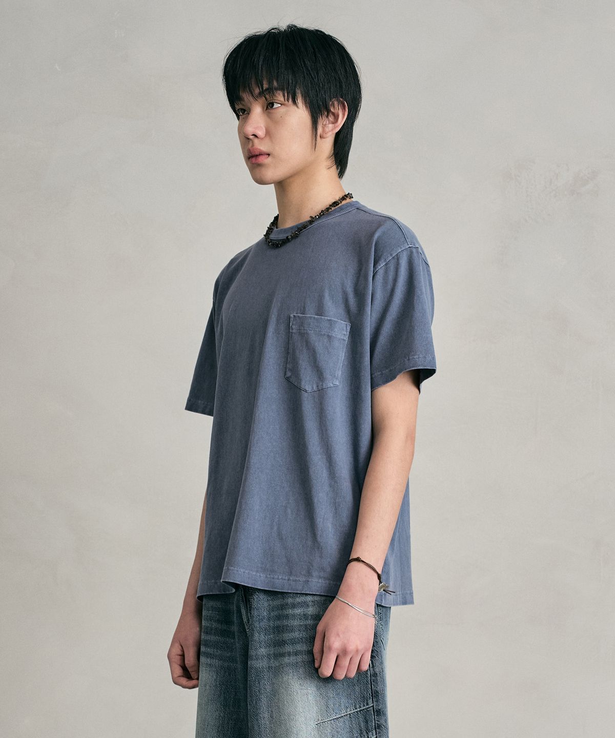 데케트(DECET) Pigment Pocket T-Shirt DCTS001Blue