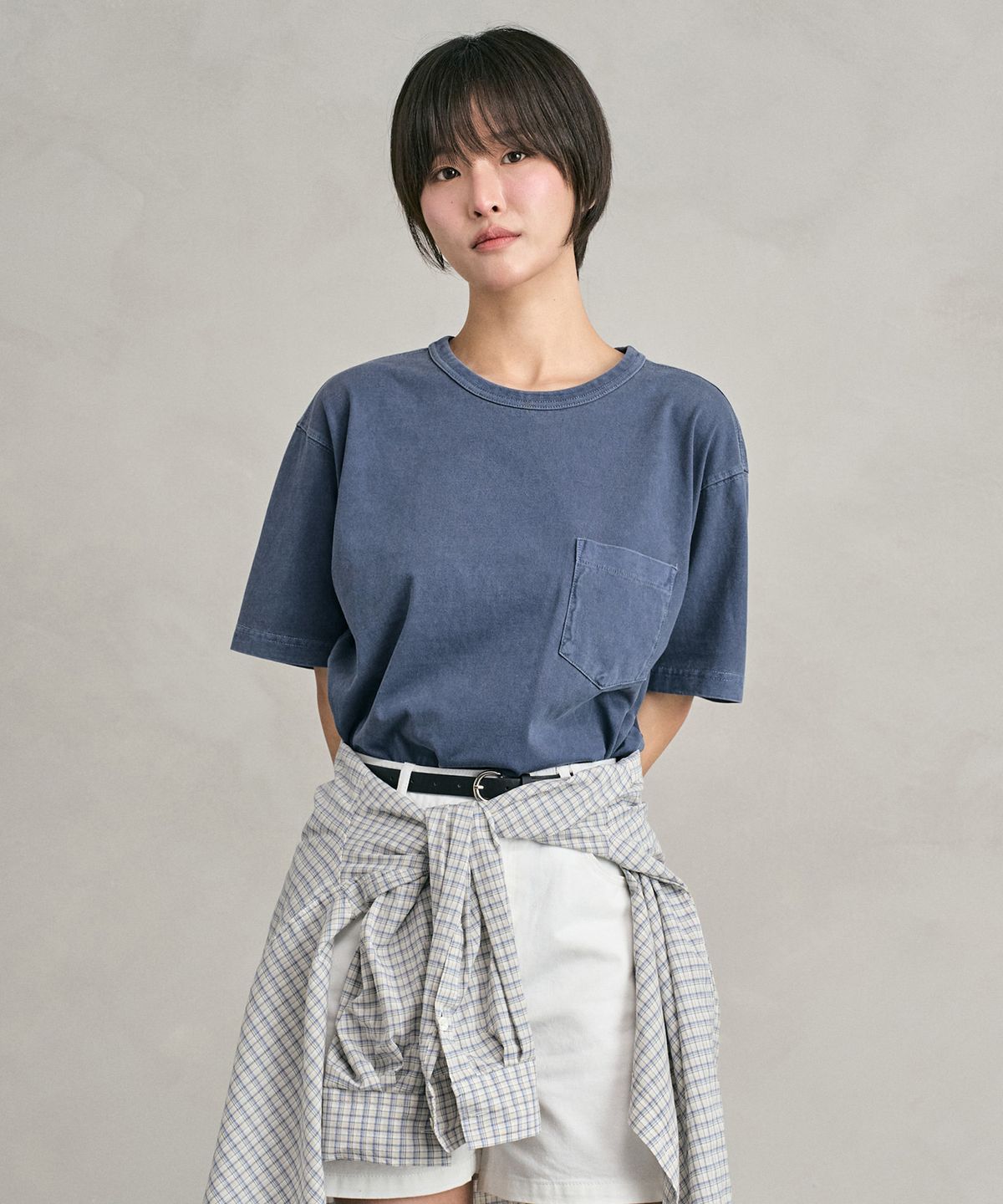 데케트(DECET) Pigment Pocket T-Shirt DCTS001Blue