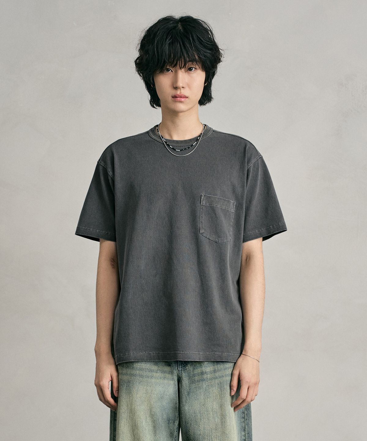 데케트(DECET) Pigment Pocket T-Shirt DCTS001DGray