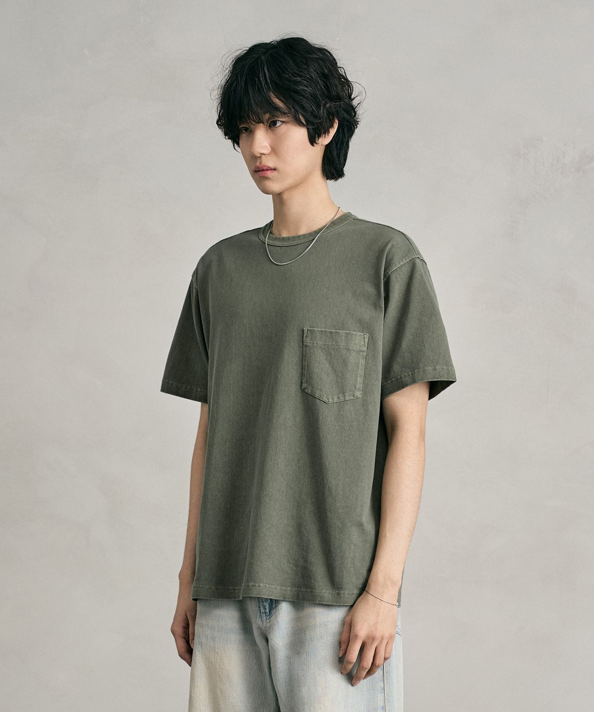 데케트(DECET) Pigment Pocket T-Shirt DCTS001Khaki