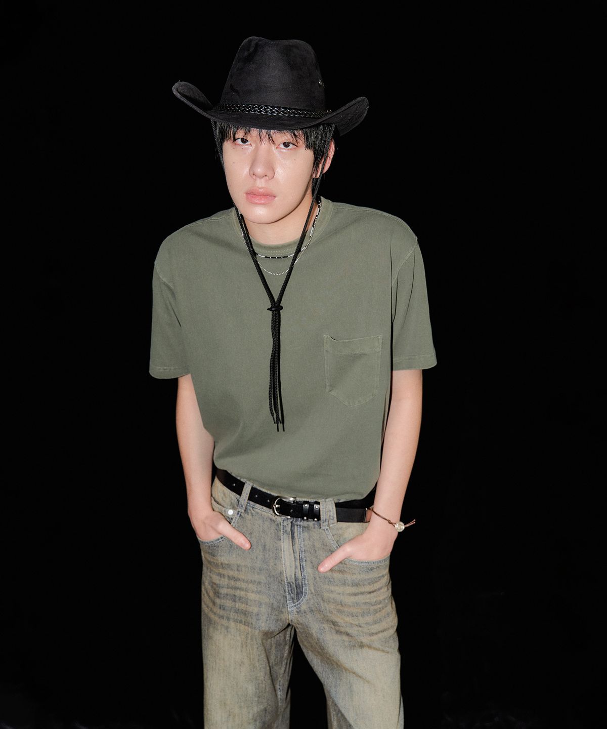 데케트(DECET) Pigment Pocket T-Shirt DCTS001Khaki
