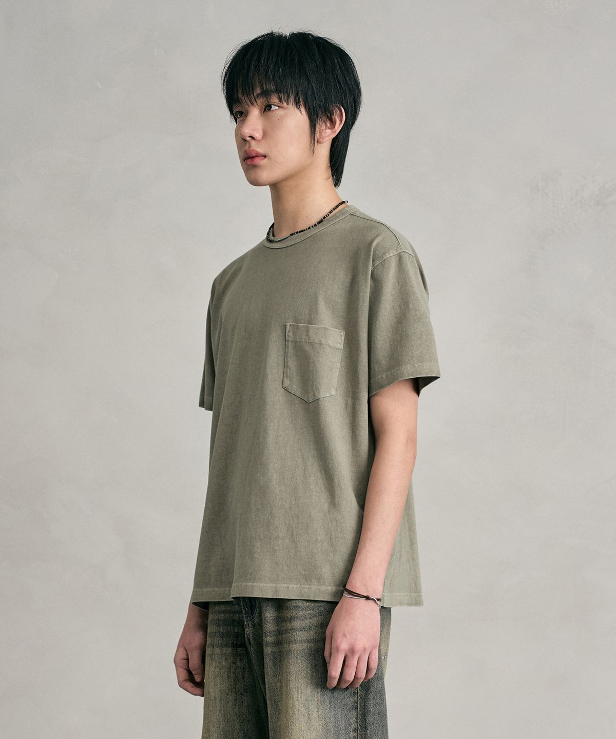 데케트(DECET) Pigment Pocket T-Shirt DCTS001Mud