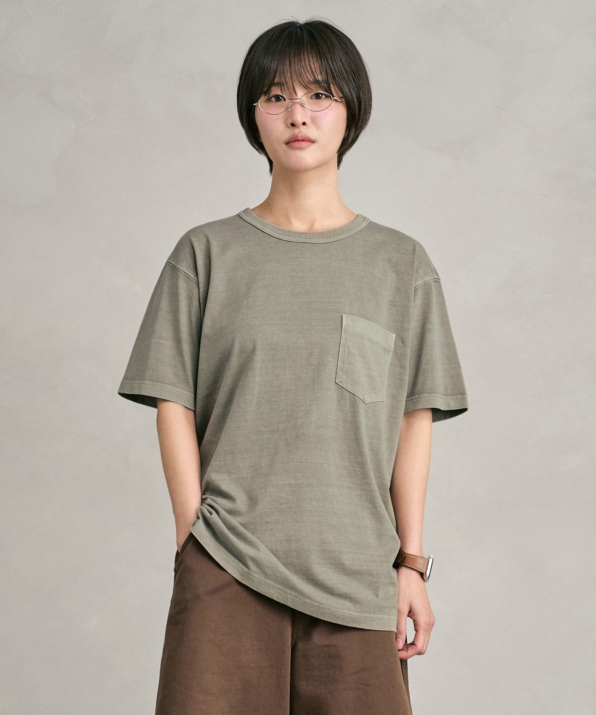 데케트(DECET) Pigment Pocket T-Shirt DCTS001Mud