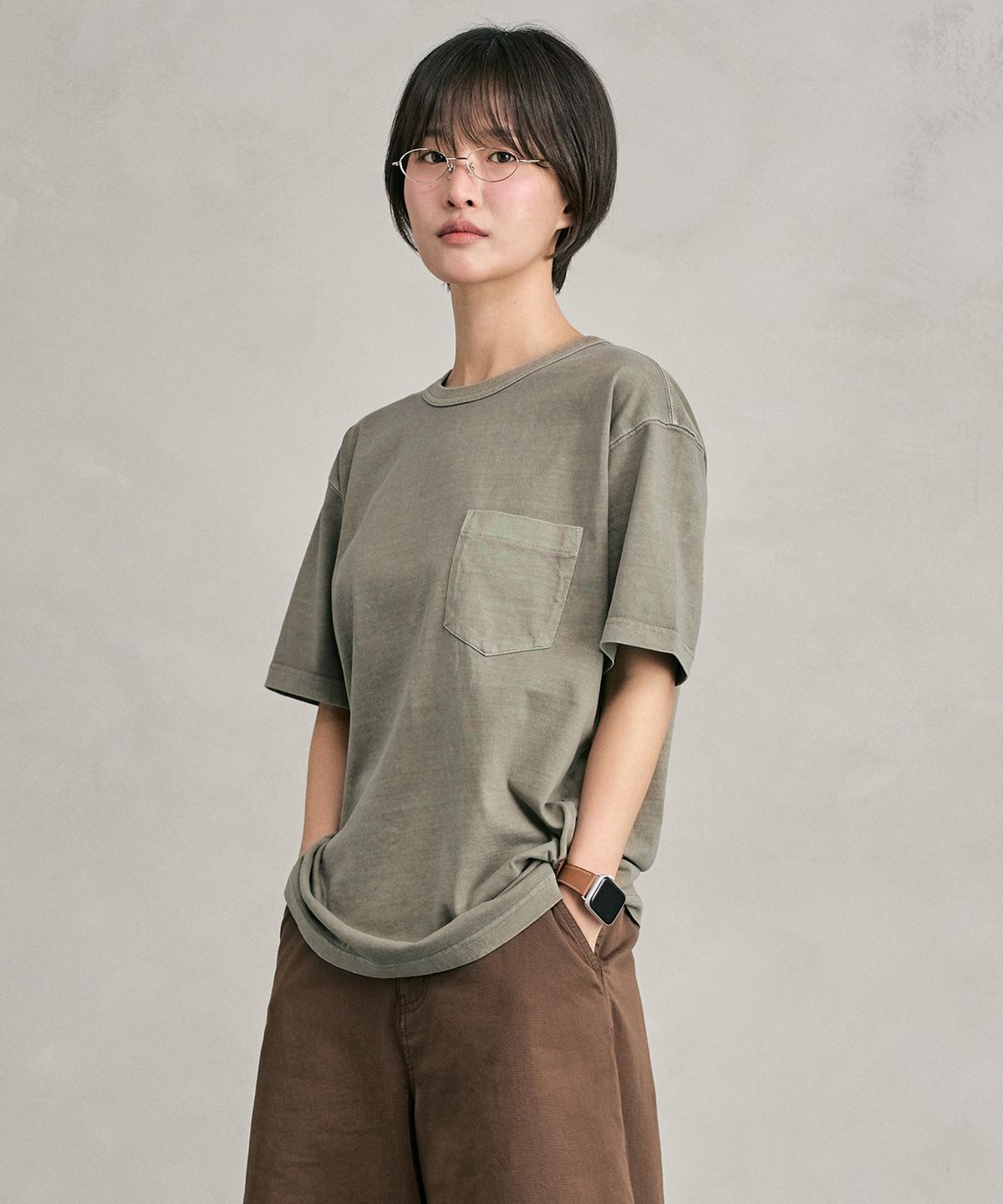 데케트(DECET) Pigment Pocket T-Shirt DCTS001Mud