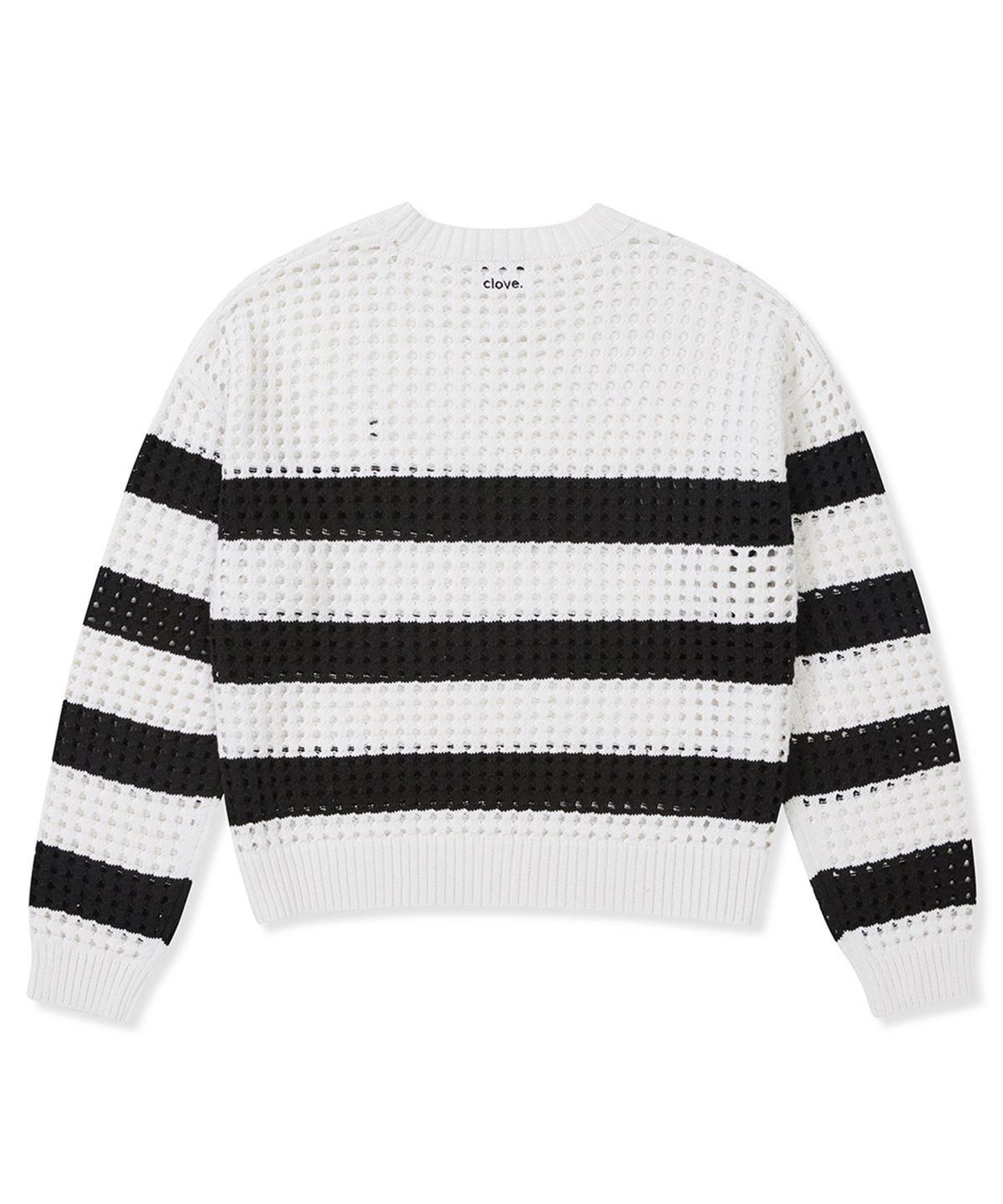 클로브(CLOVE) [25SS clove] Crochet Stripe Knit (White)