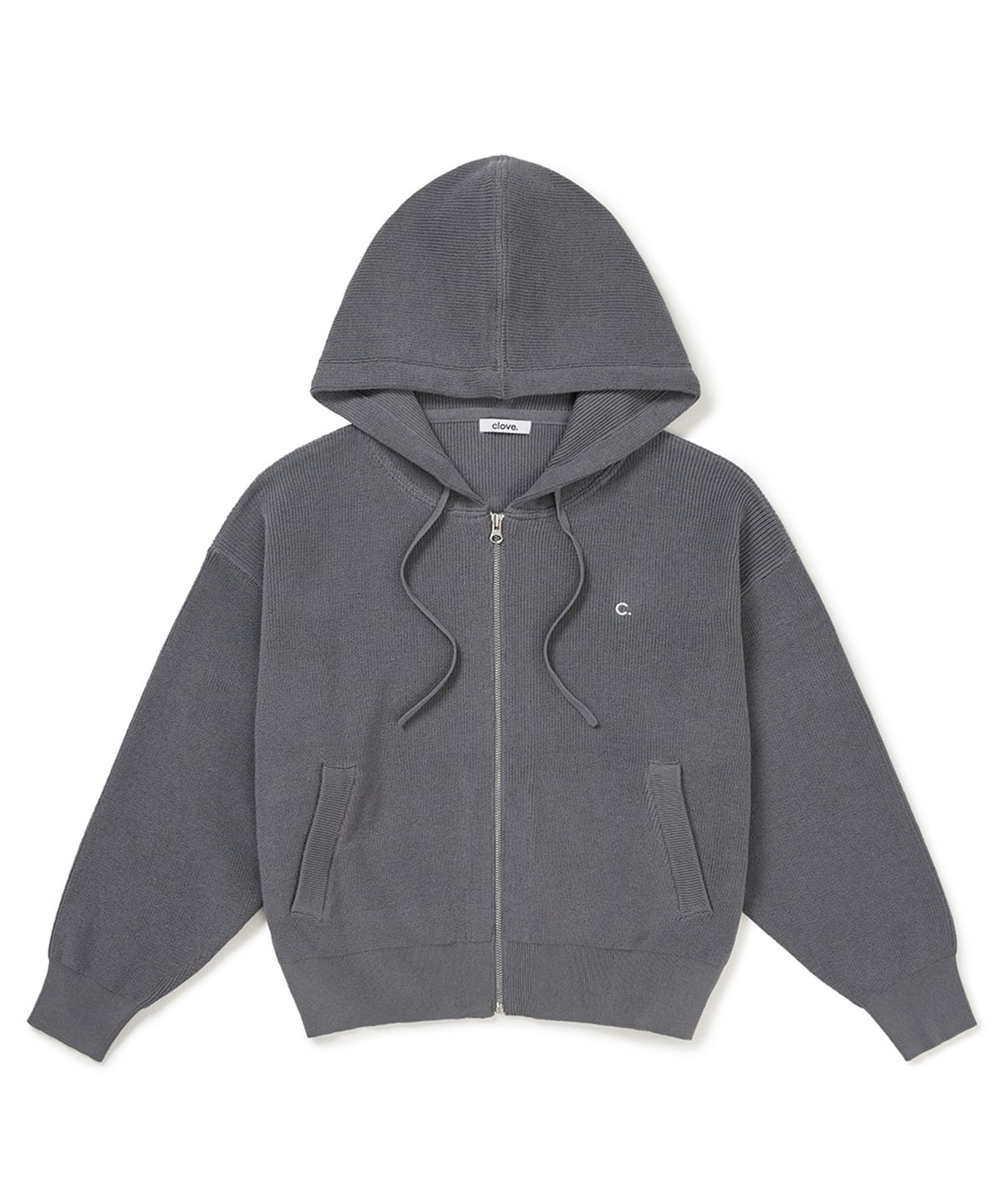 클로브(CLOVE) [25SS clove] Knit Hoody Zip-up (Grey)