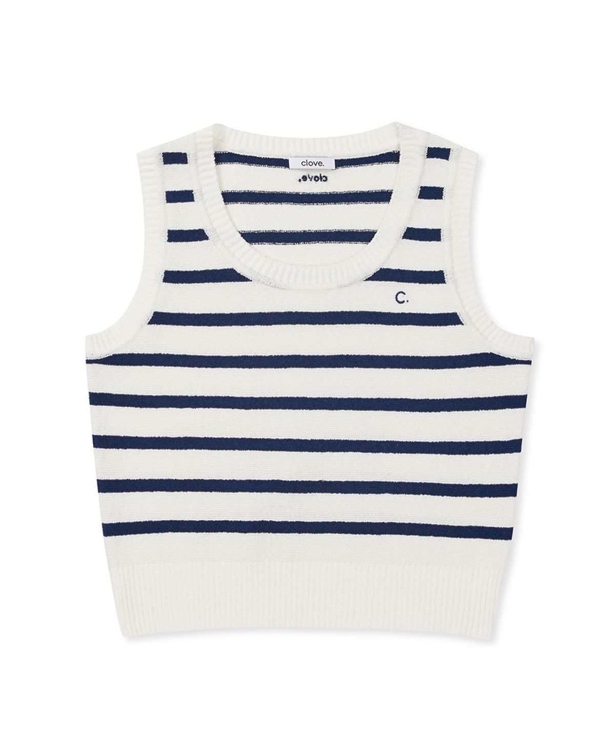 클로브(CLOVE) [25SS clove] Boucle Stripe Sleeveless Knit (Navy)