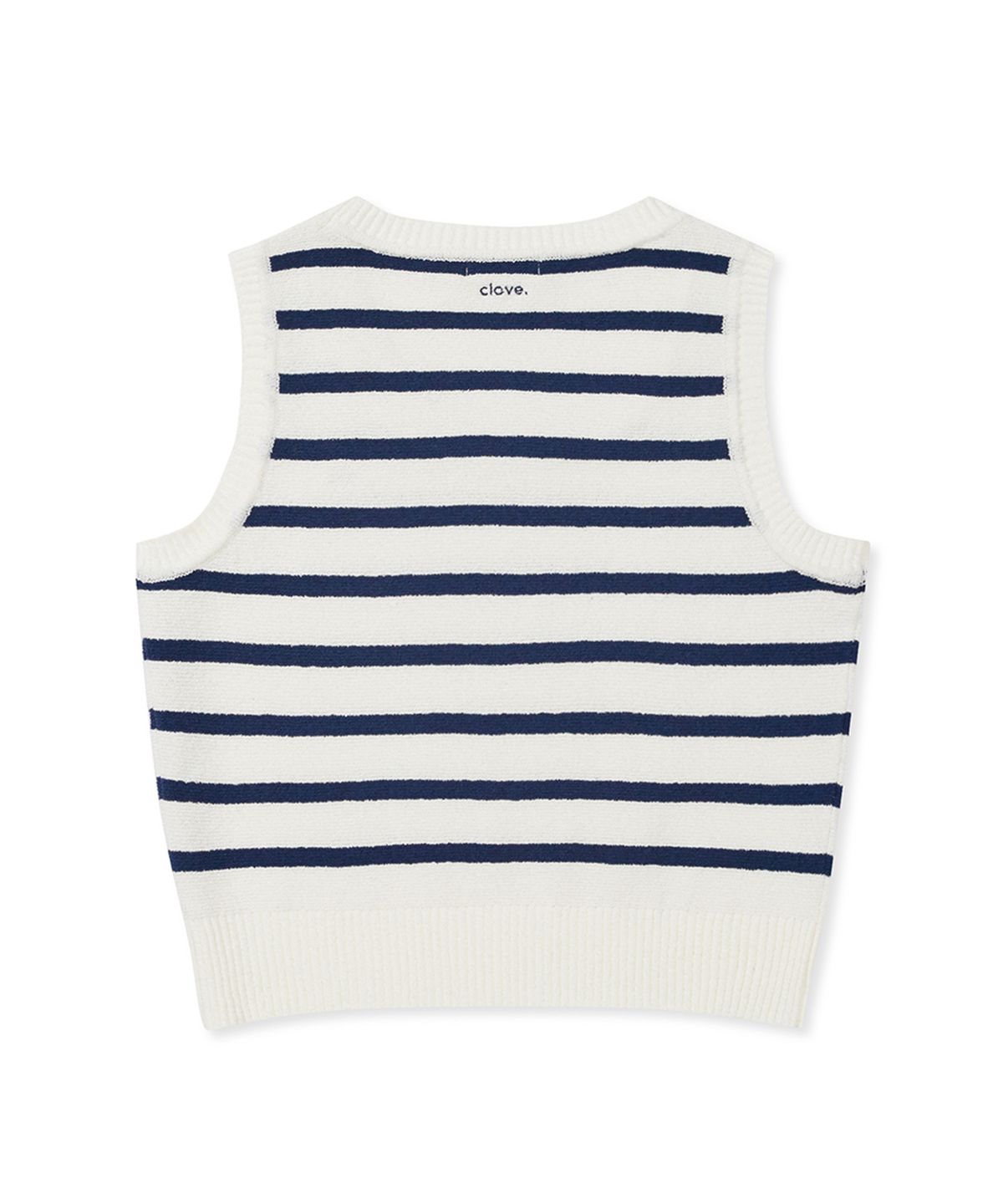클로브(CLOVE) [25SS clove] Boucle Stripe Sleeveless Knit (Navy)