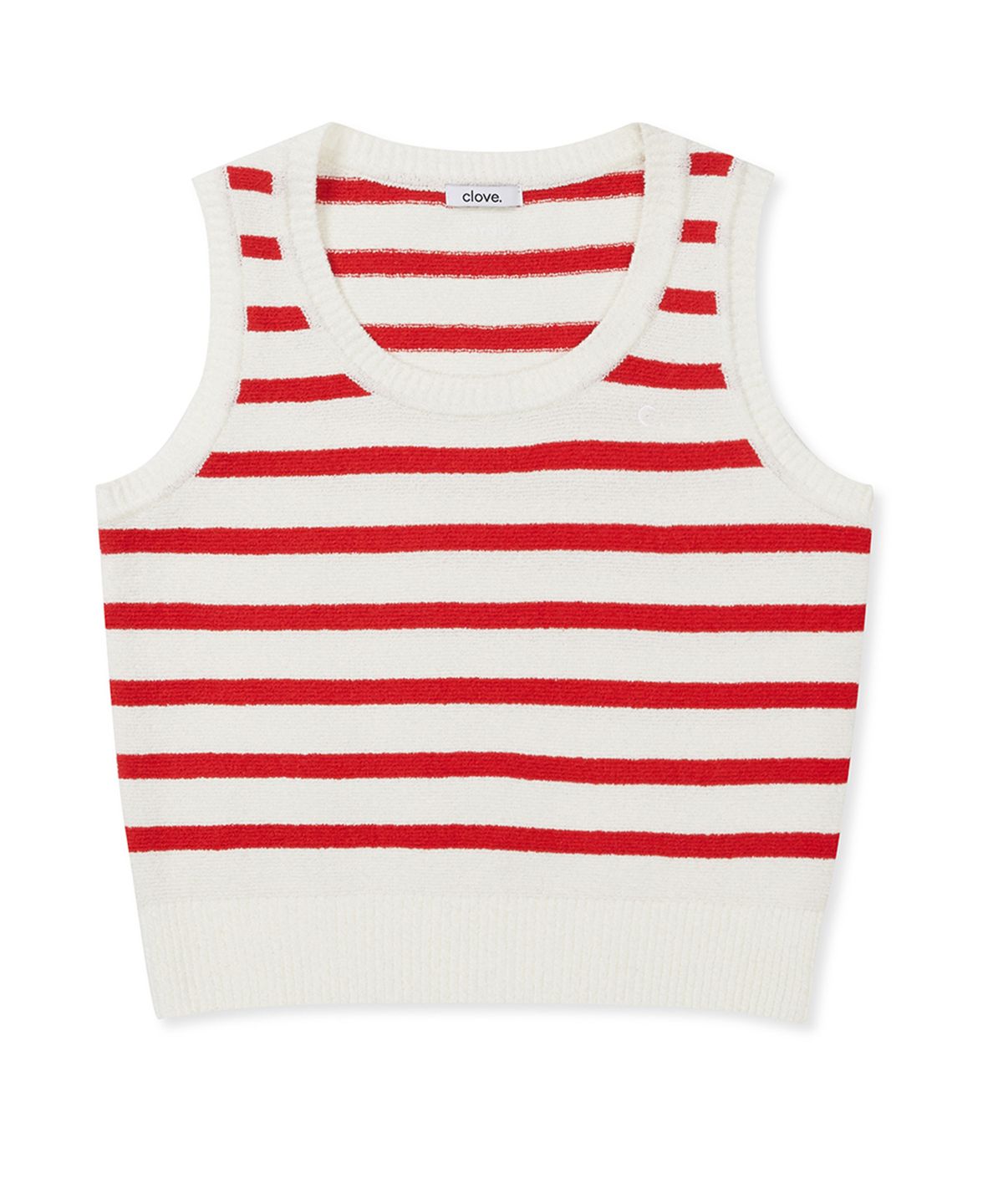 클로브(CLOVE) [25SS clove] Boucle Stripe Sleeveless Knit (Red)