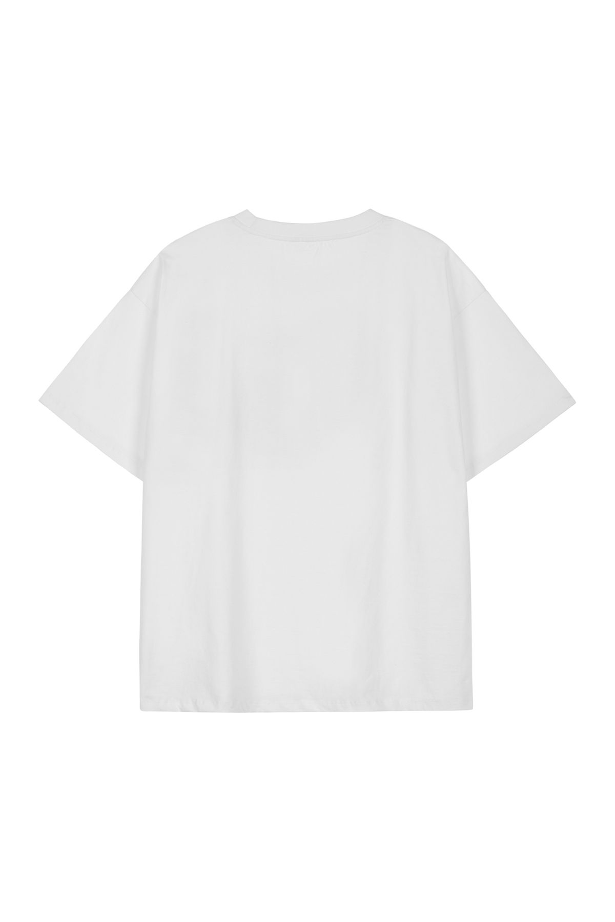 다이닛(DEINET) D ACCENT CRACK LOGO T-SHIRTS IN WHITE