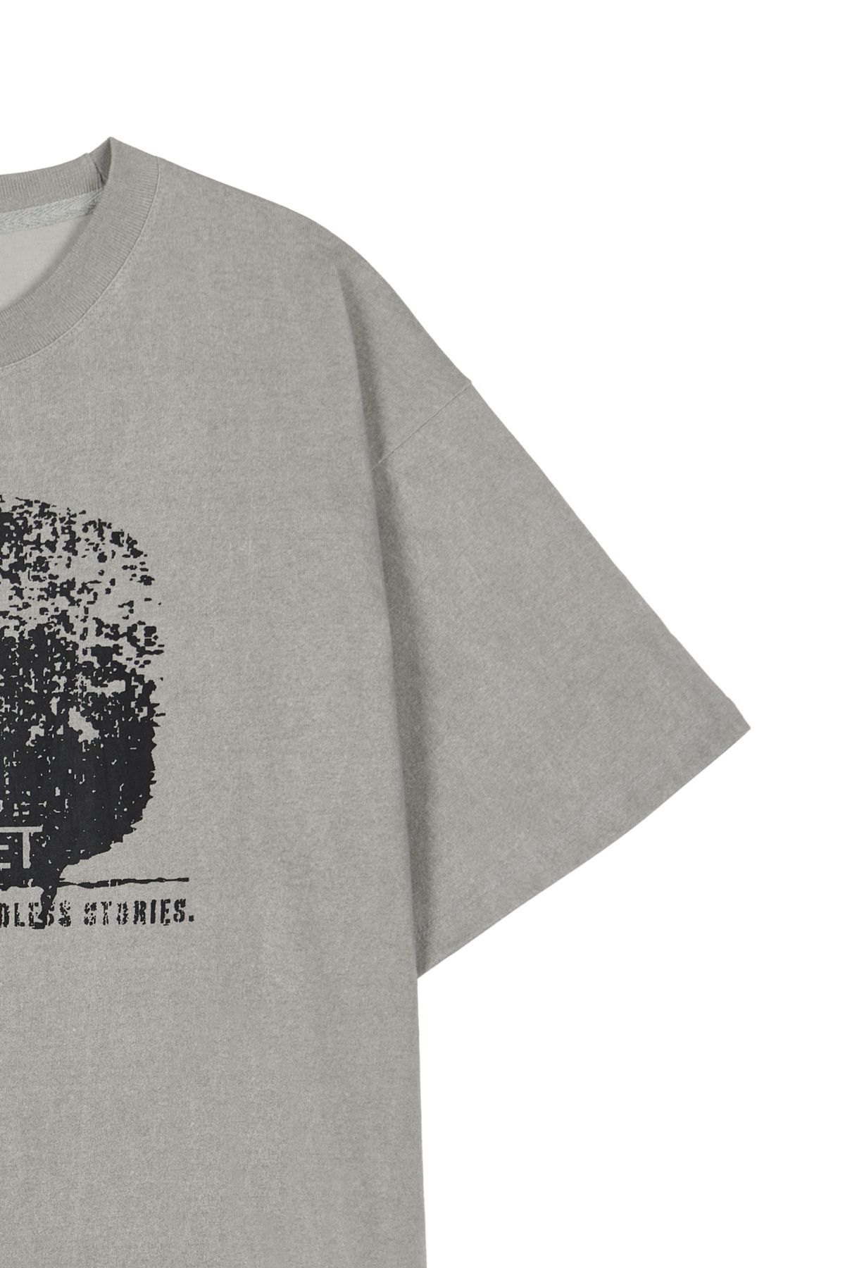 다이닛(DEINET) D ACCENT CRACK LOGO T-SHIRTS IN GREY