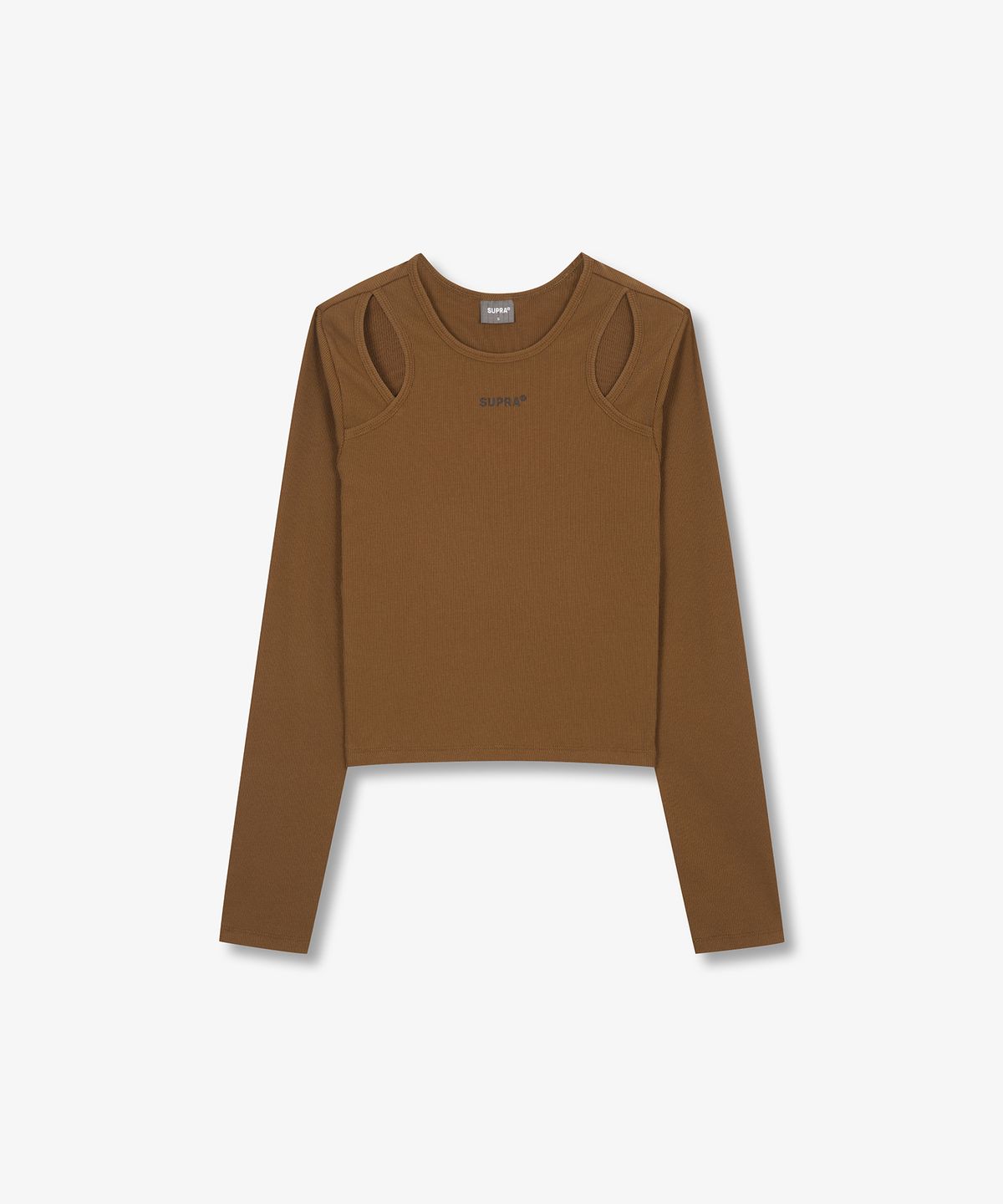 수프라(SUPRA) 여성 컷아웃 긴팔 티셔츠(BROWN)