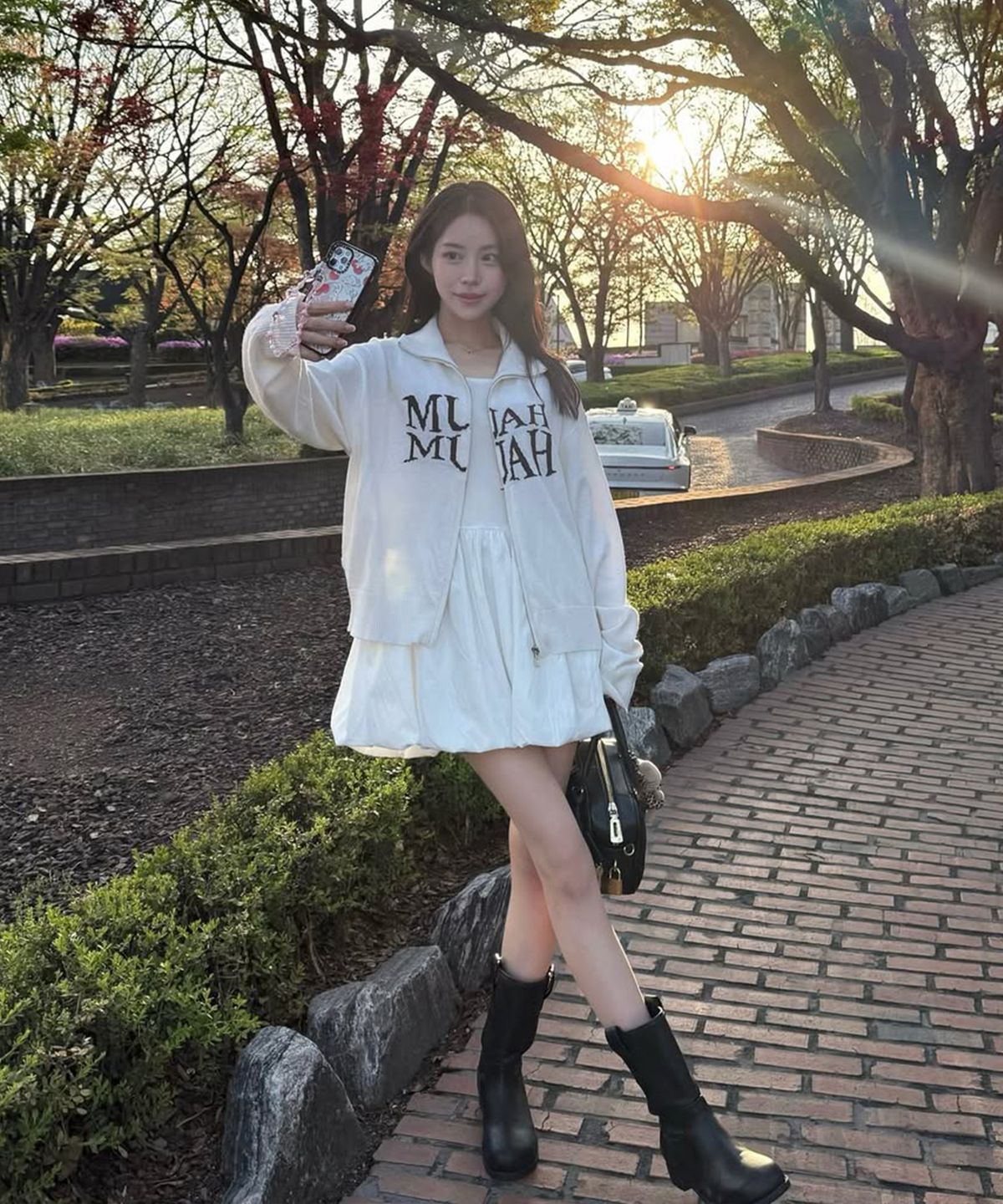무아무아(MUAHMUAH) 자카드 니트 집업 가디건 [5color]
