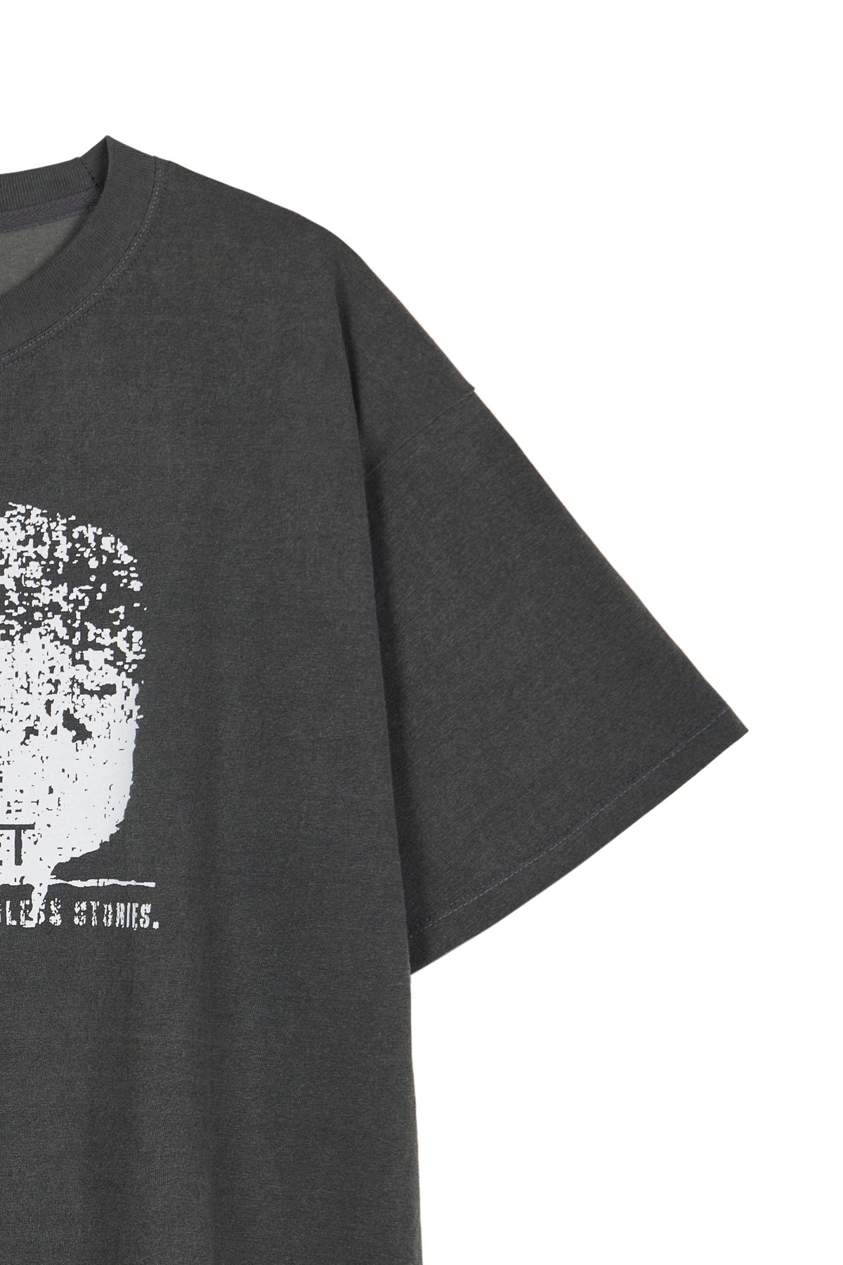 다이닛(DEINET) D ACCENT CRACK LOGO T-SHIRTS IN CHARCOAL