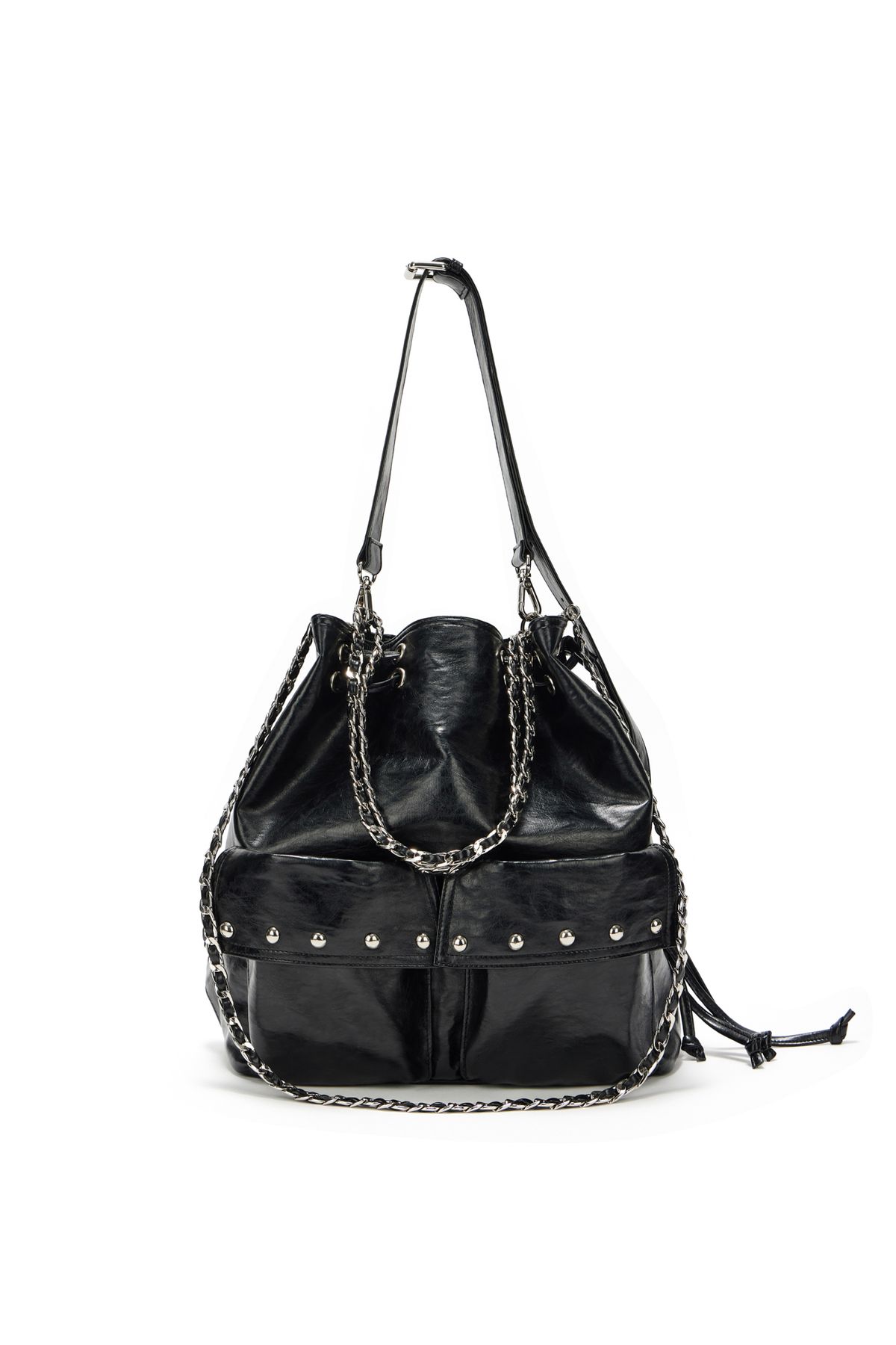 다이닛(DEINET) DEINET 5-WAY STUD POCKET MULTI BAG IN BLACK