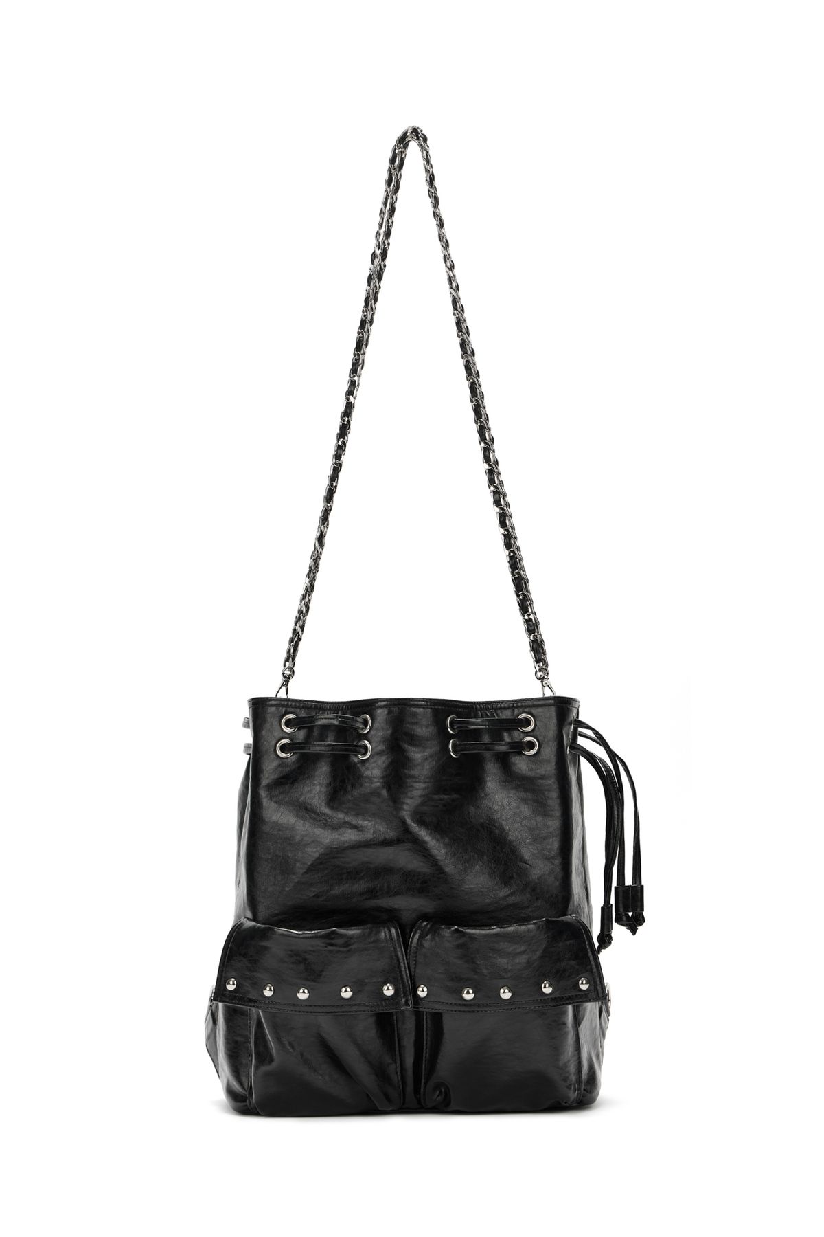 다이닛(DEINET) DEINET 5-WAY STUD POCKET MULTI BAG IN BLACK