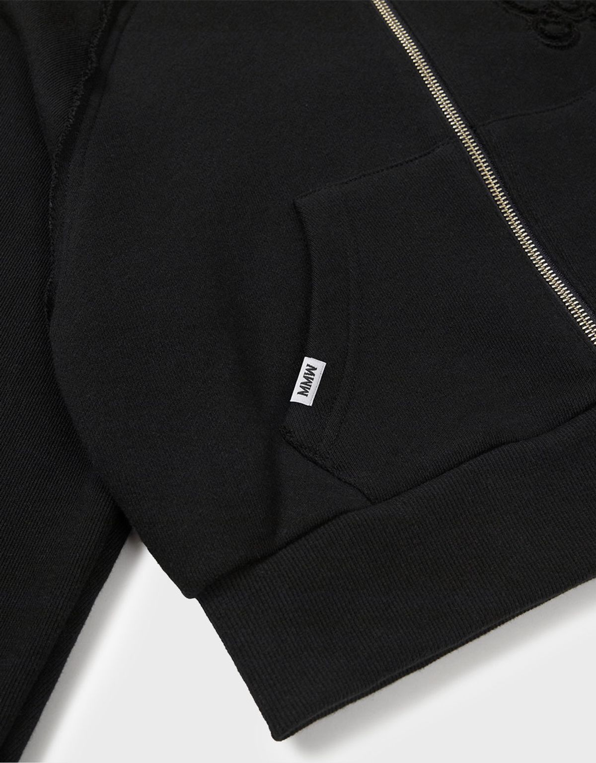 엠엠더블유(MMW) [MMW] CROP HOOD ZIP UP (EVERY BLACK)