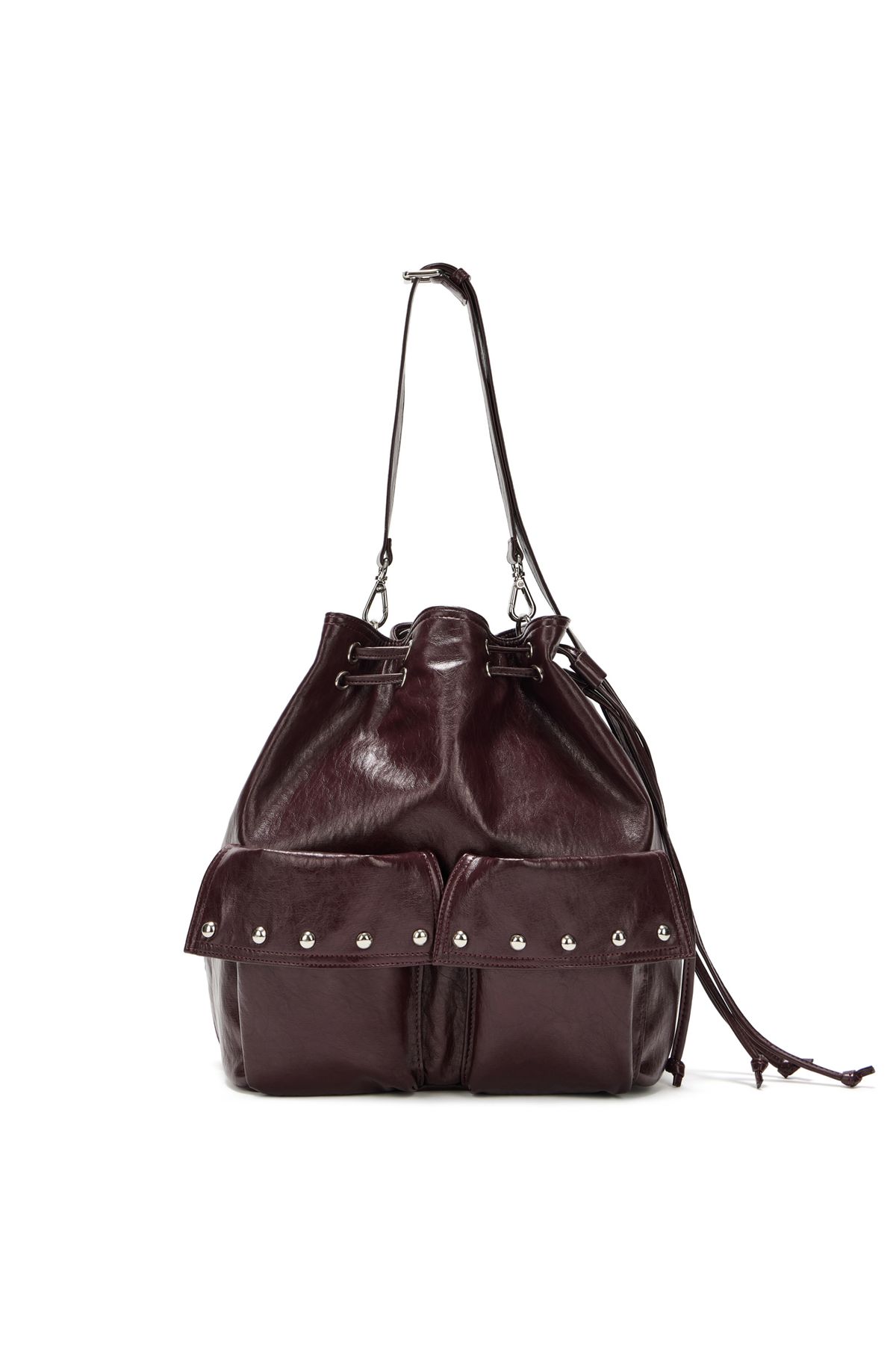 다이닛(DEINET) DEINET 5-WAY STUD POCKET MULTI BAG IN BURGUNDY