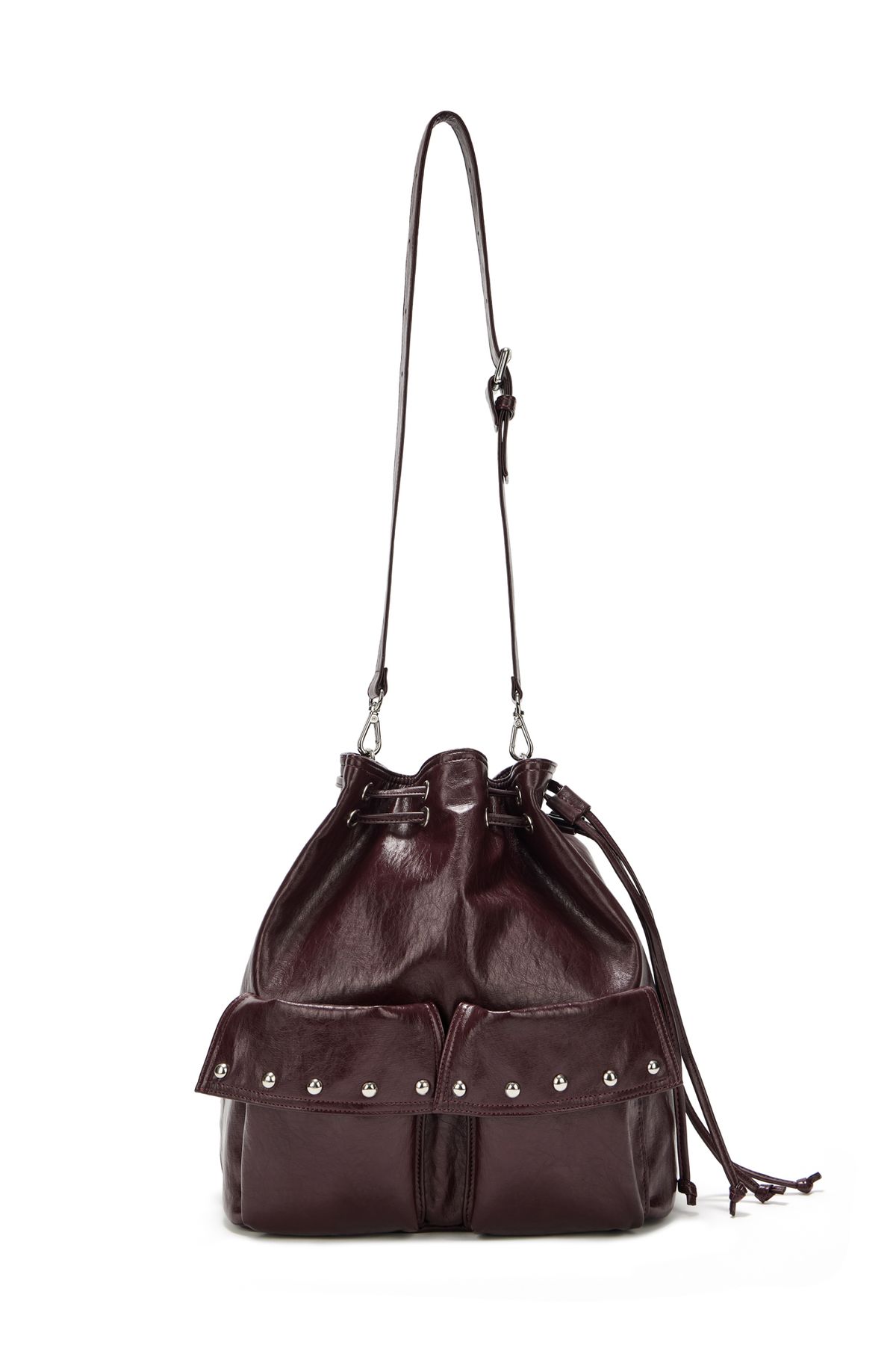 다이닛(DEINET) DEINET 5-WAY STUD POCKET MULTI BAG IN BURGUNDY
