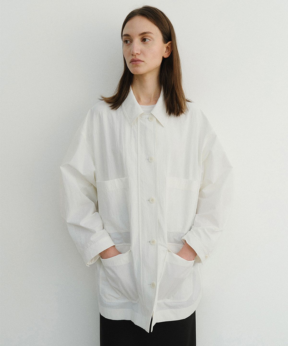 이아(EAAH) MOSS COTTON UTILITY JACKET (WHITE)
