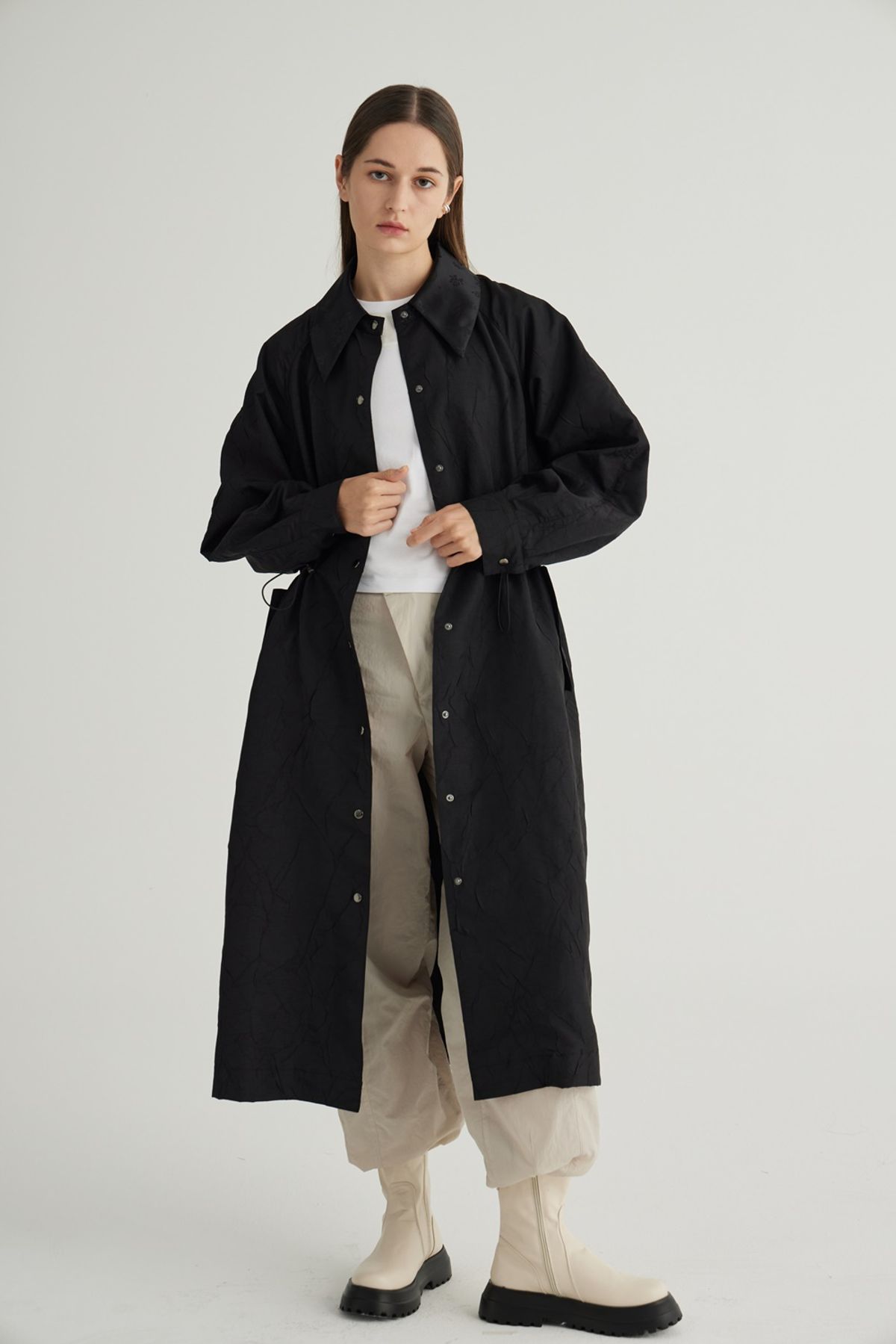 칠 하나 투 구육(71TO96) Collar point safari jumper (Black)