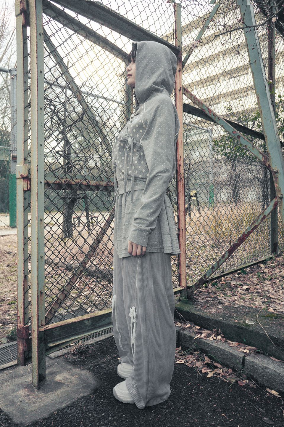 トップス Dot Big Pocket Hoodie (Gray) HUGYOURSKIN MUSINSA | HUG YOUR SKIN Dot Big Pocket Hoodie (Gray)