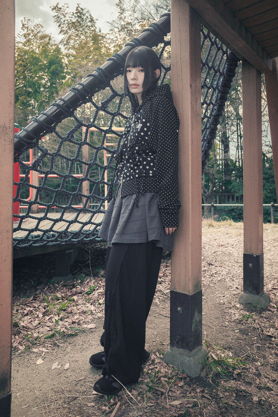 トップス hugyourskin Dot Big Pocket Hoodie Black MUSINSA | HUG YOUR SKIN Dot Big Pocket Hoodie Zip-Up (Black)