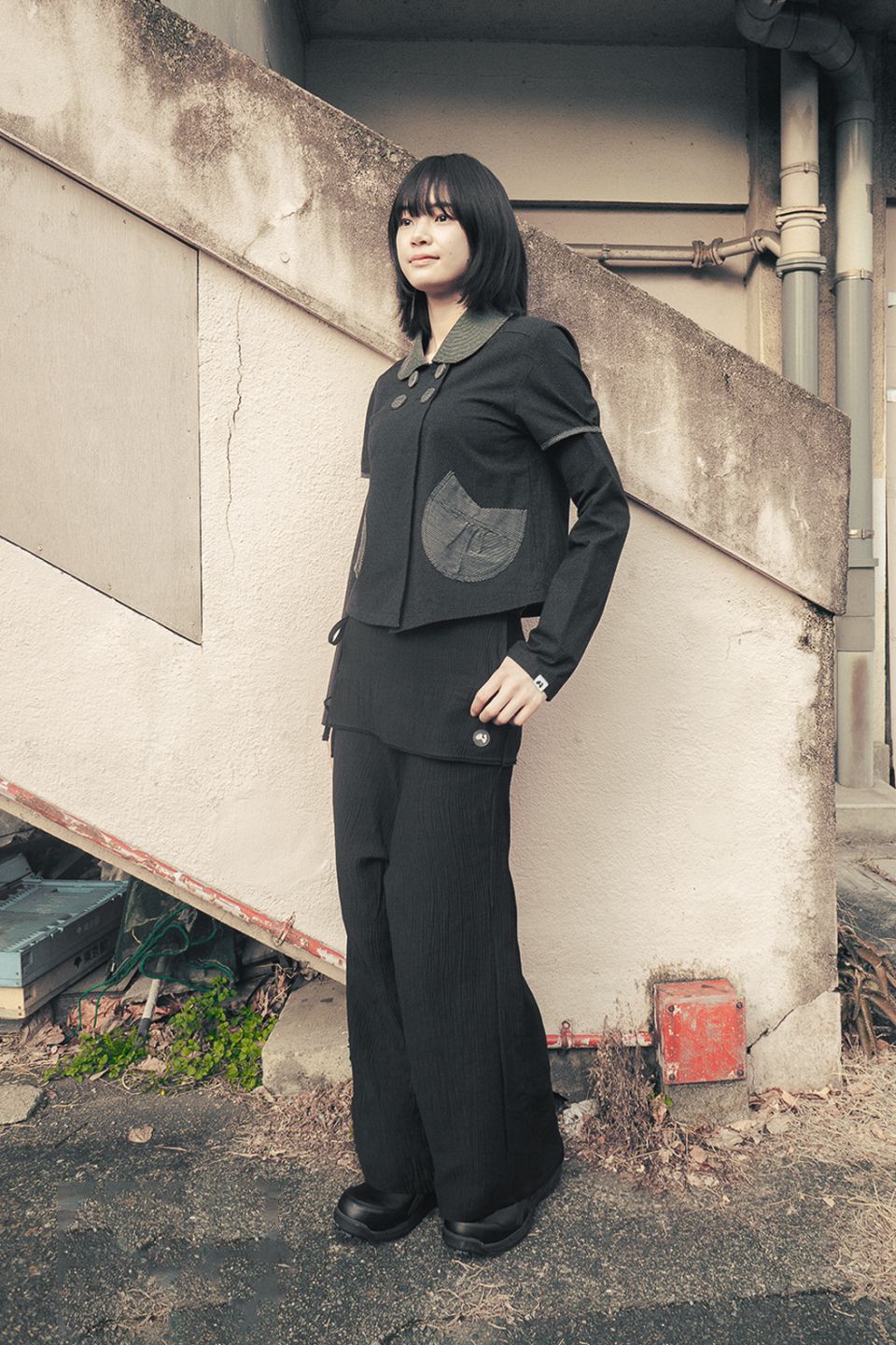 【翌日発送】新品 hugyourskin Detachableラウンドジャケット MUSINSA公式 | HUG YOUR SKIN Detachable Round Jacket (Black)