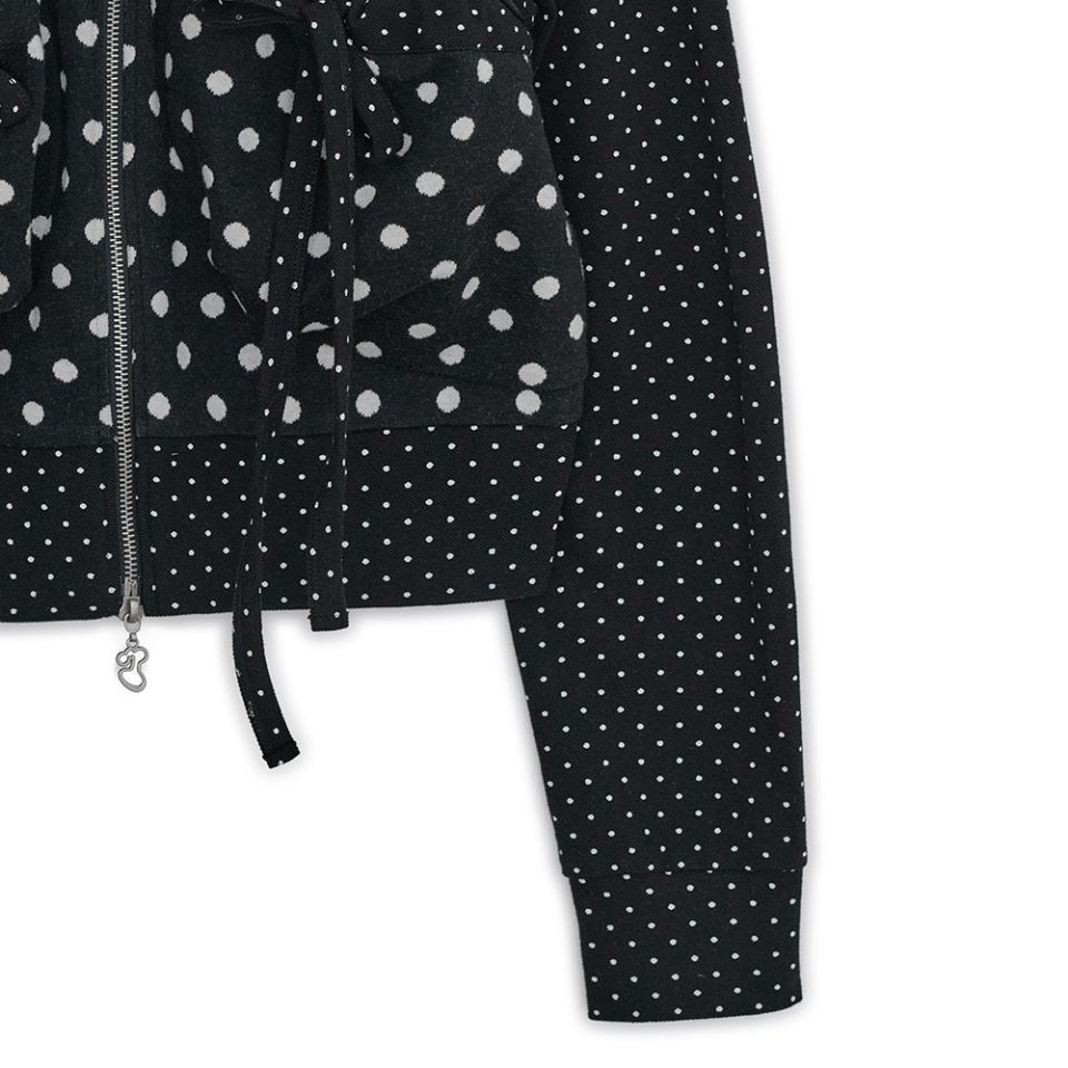 MUSINSA | HUG YOUR SKIN Dot Big Pocket Hoodie Zip-Up (Black)