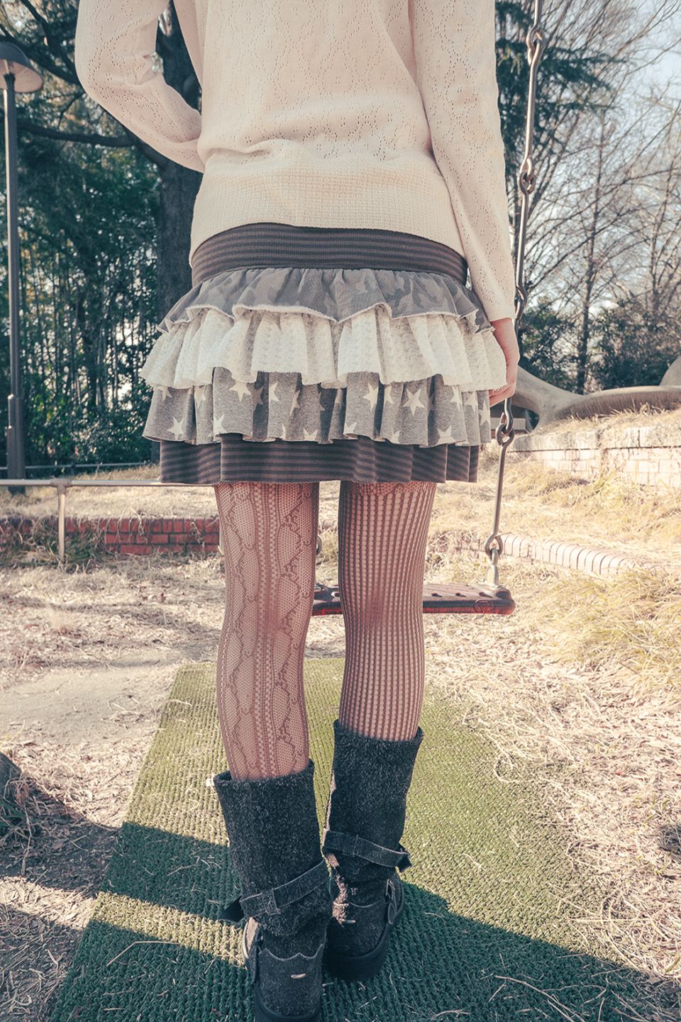 MUSINSA公式 | HUG YOUR SKIN Cancan Layered Skirt (Brown)