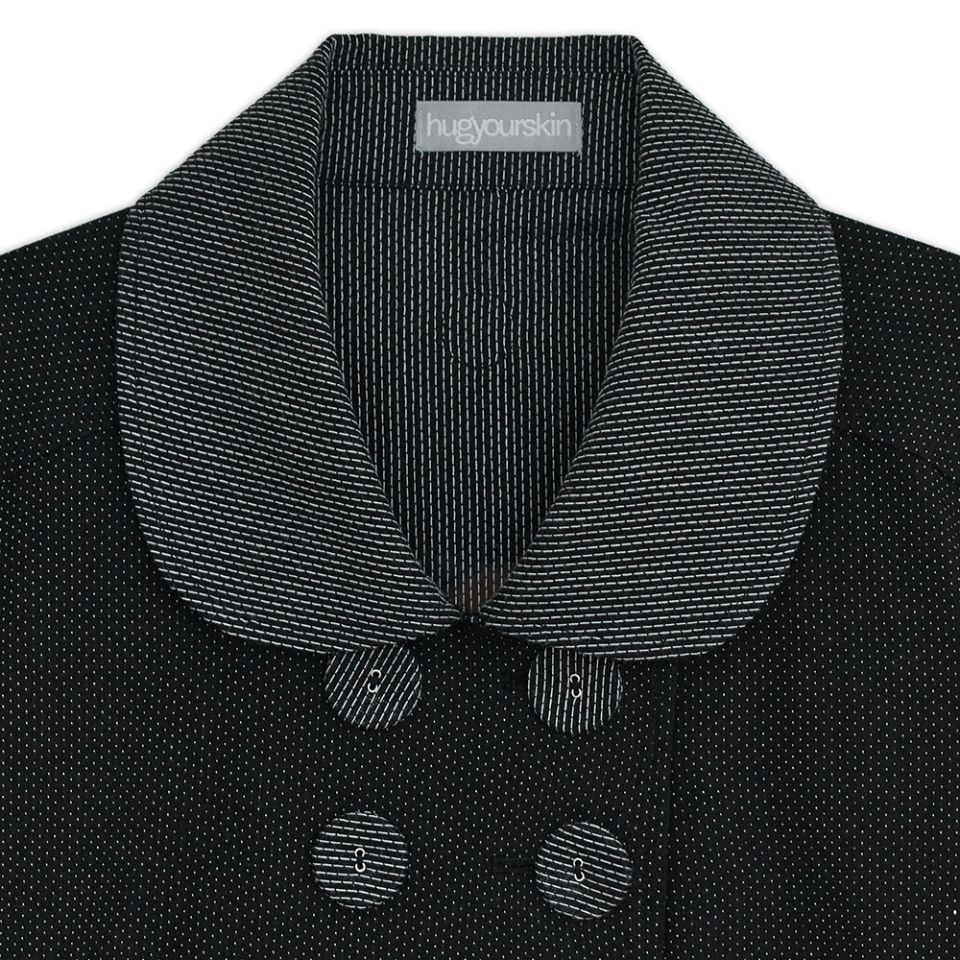 MUSINSA公式 | HUG YOUR SKIN Detachable Round Jacket (Black)