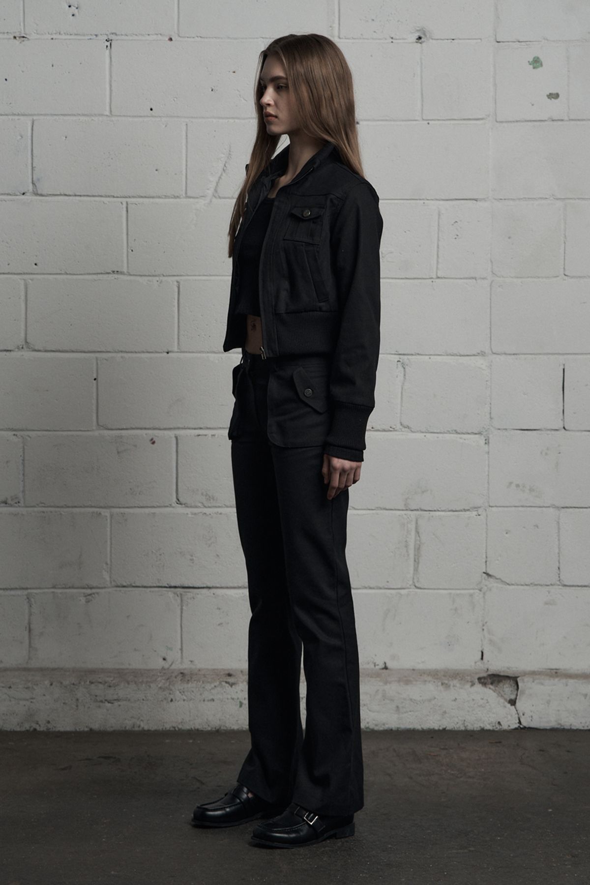 시너진(SYNERJYN) CARGO POCKET COTTON PANTS BLACK