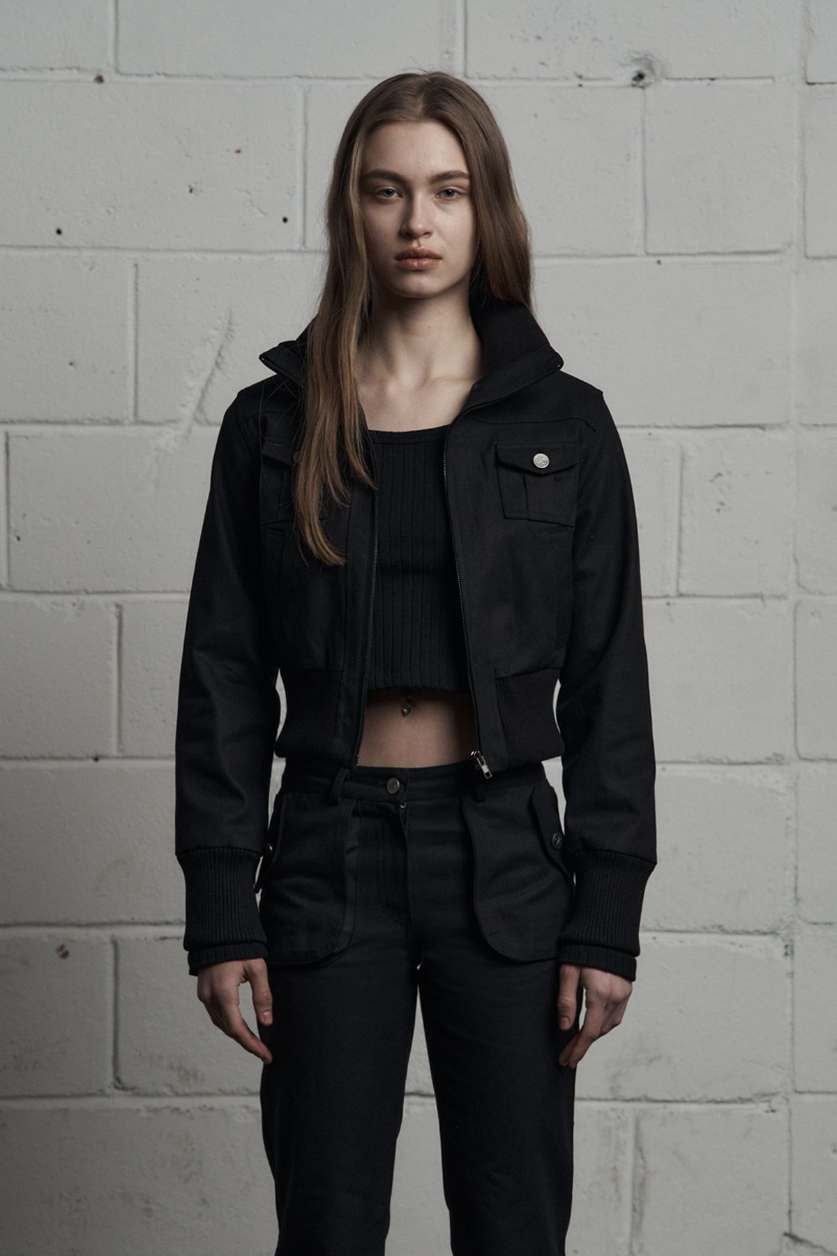 시너진(SYNERJYN) CARGO POCKET COTTON PANTS BLACK