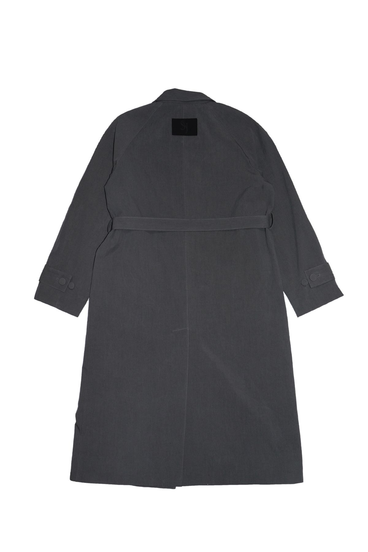 시너진(SYNERJYN) COTTON COLLAR LONG JACKET CHARCOAL