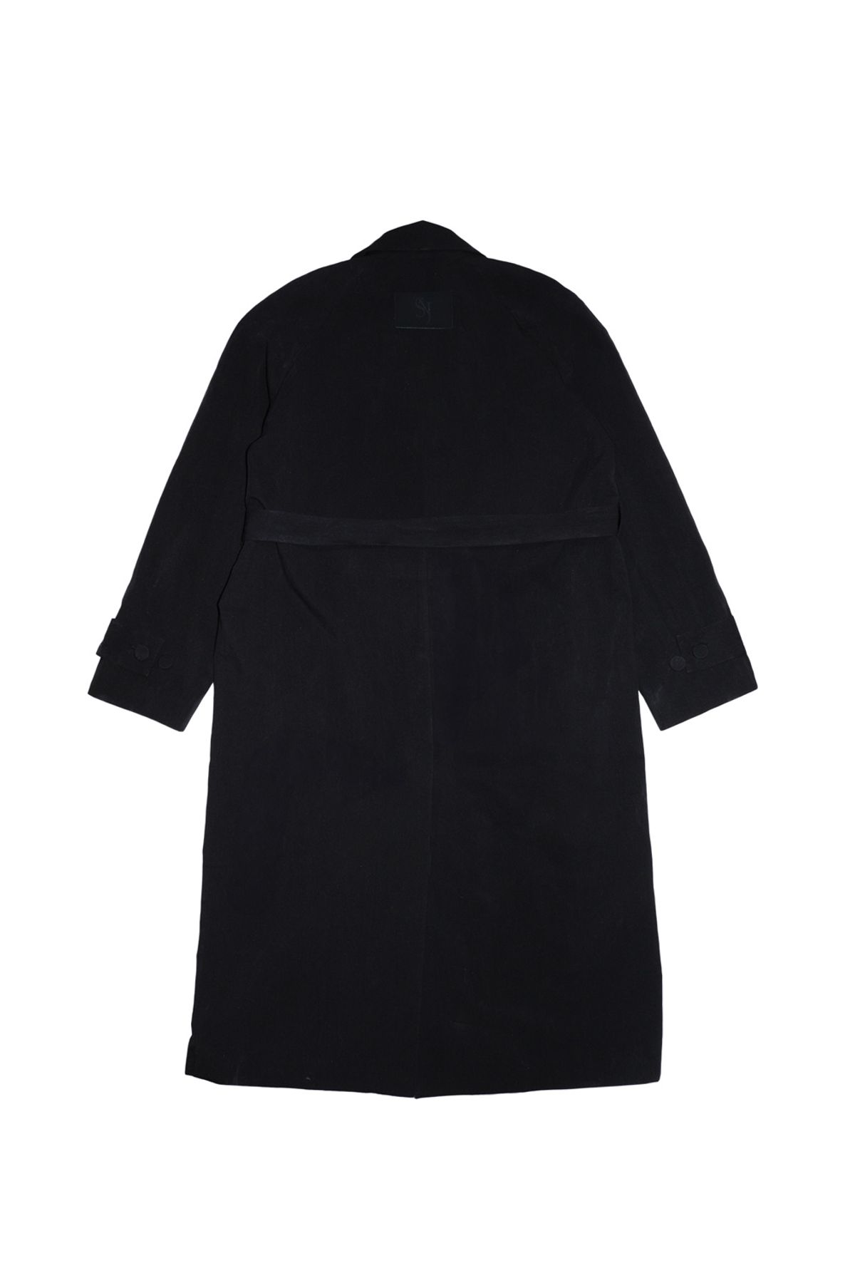 시너진(SYNERJYN) COTTON COLLAR LONG JACKET BLACK
