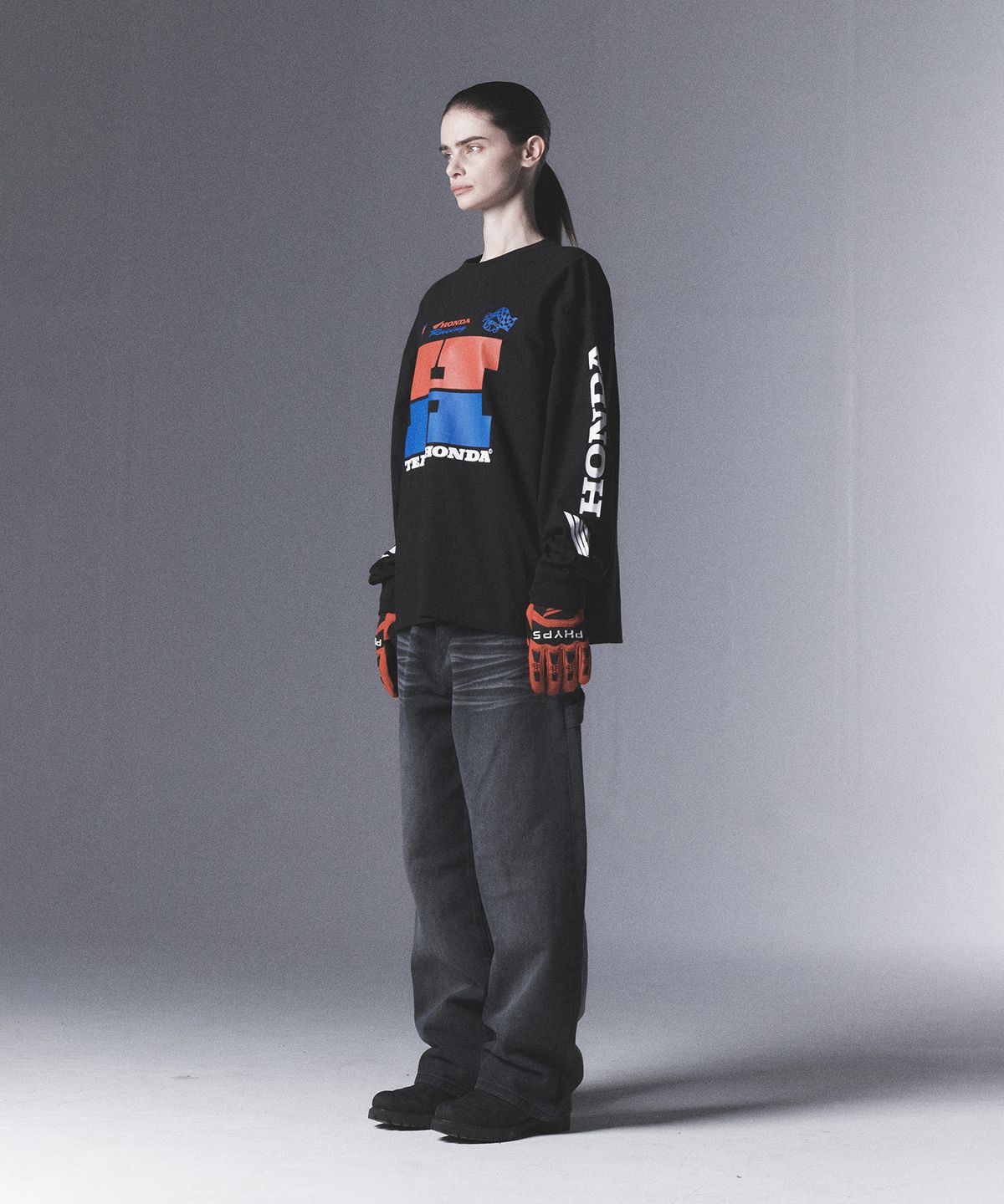 핍스 모터사이클(PHYPS MOTORCYCLE) H Logo Long Sleeve_Black