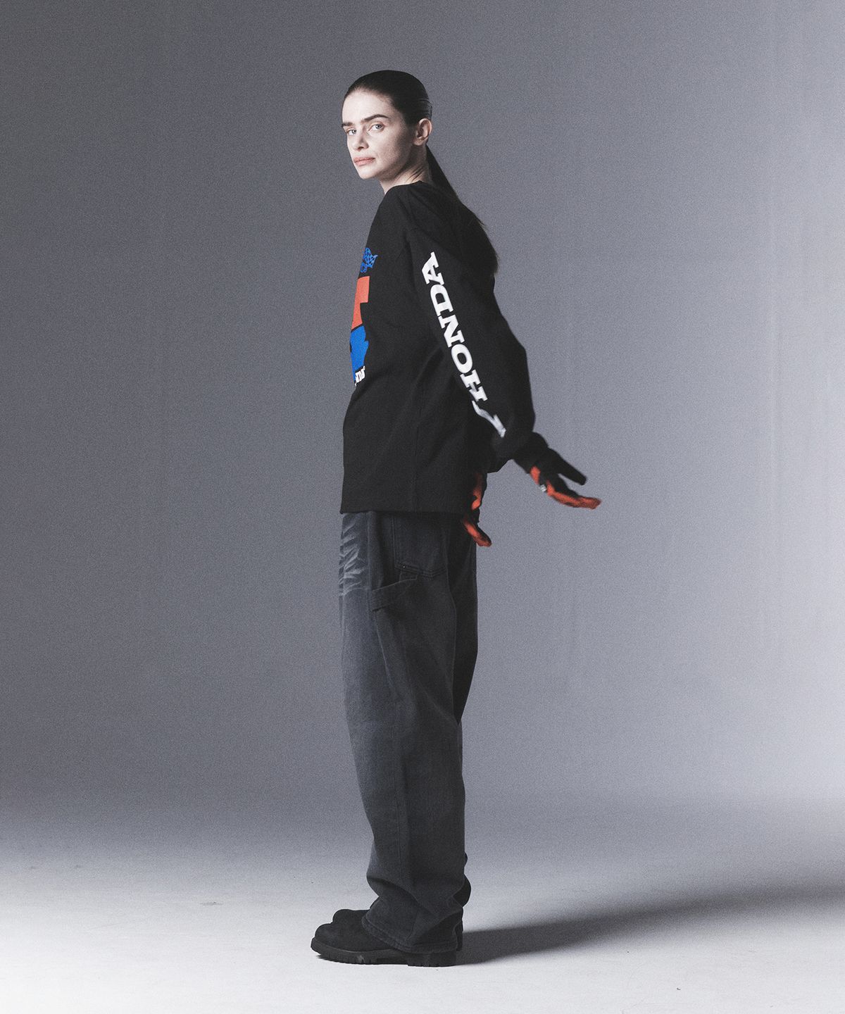핍스 모터사이클(PHYPS MOTORCYCLE) H Logo Long Sleeve_Black
