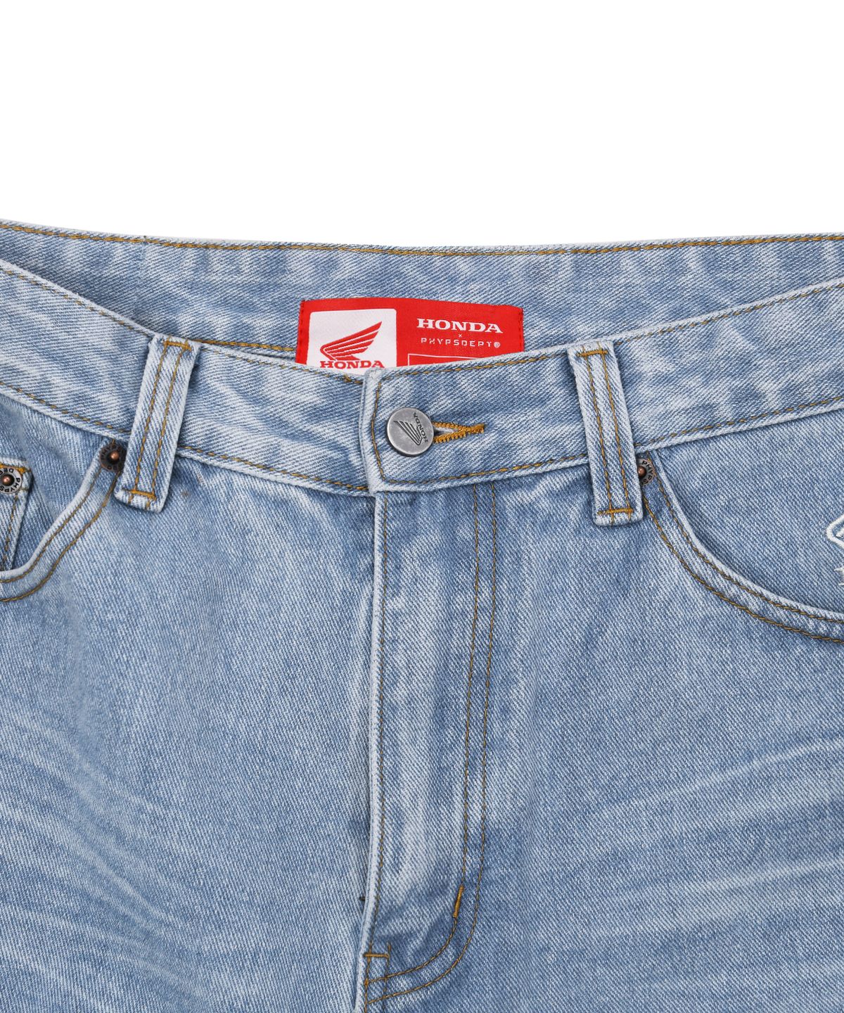핍스 모터사이클(PHYPS MOTORCYCLE) Honda Small Wing Carpenter Denim Pants_Light Blue