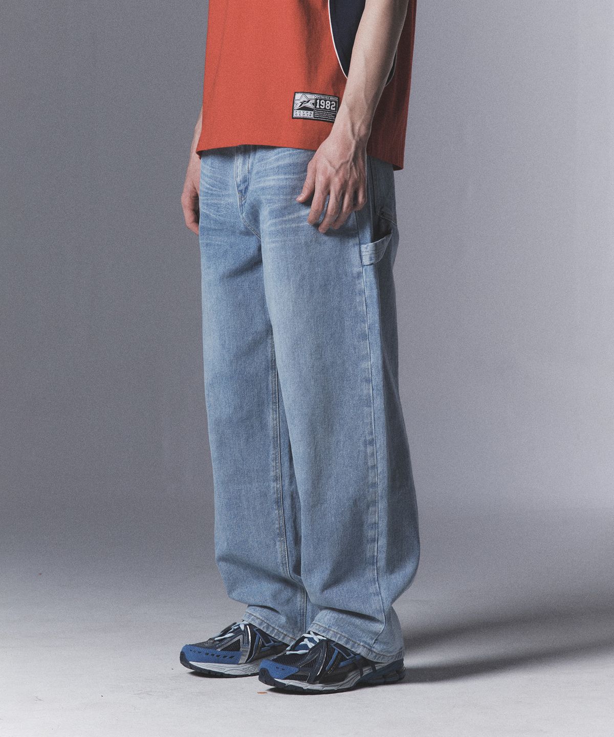 핍스 모터사이클(PHYPS MOTORCYCLE) Honda Small Wing Carpenter Denim Pants_Light Blue