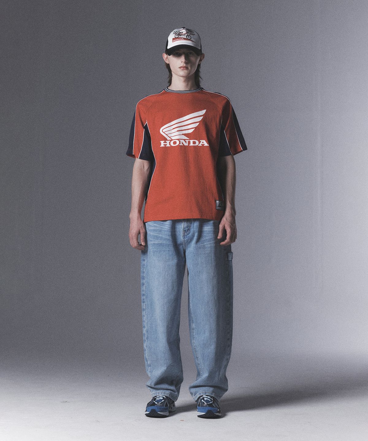 핍스 모터사이클(PHYPS MOTORCYCLE) Honda Small Wing Carpenter Denim Pants_Light Blue