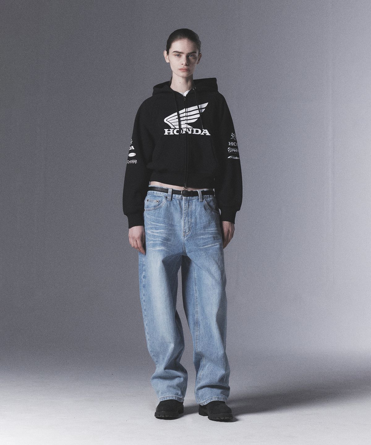 핍스 모터사이클(PHYPS MOTORCYCLE) Honda Small Wing Carpenter Denim Pants_Light Blue