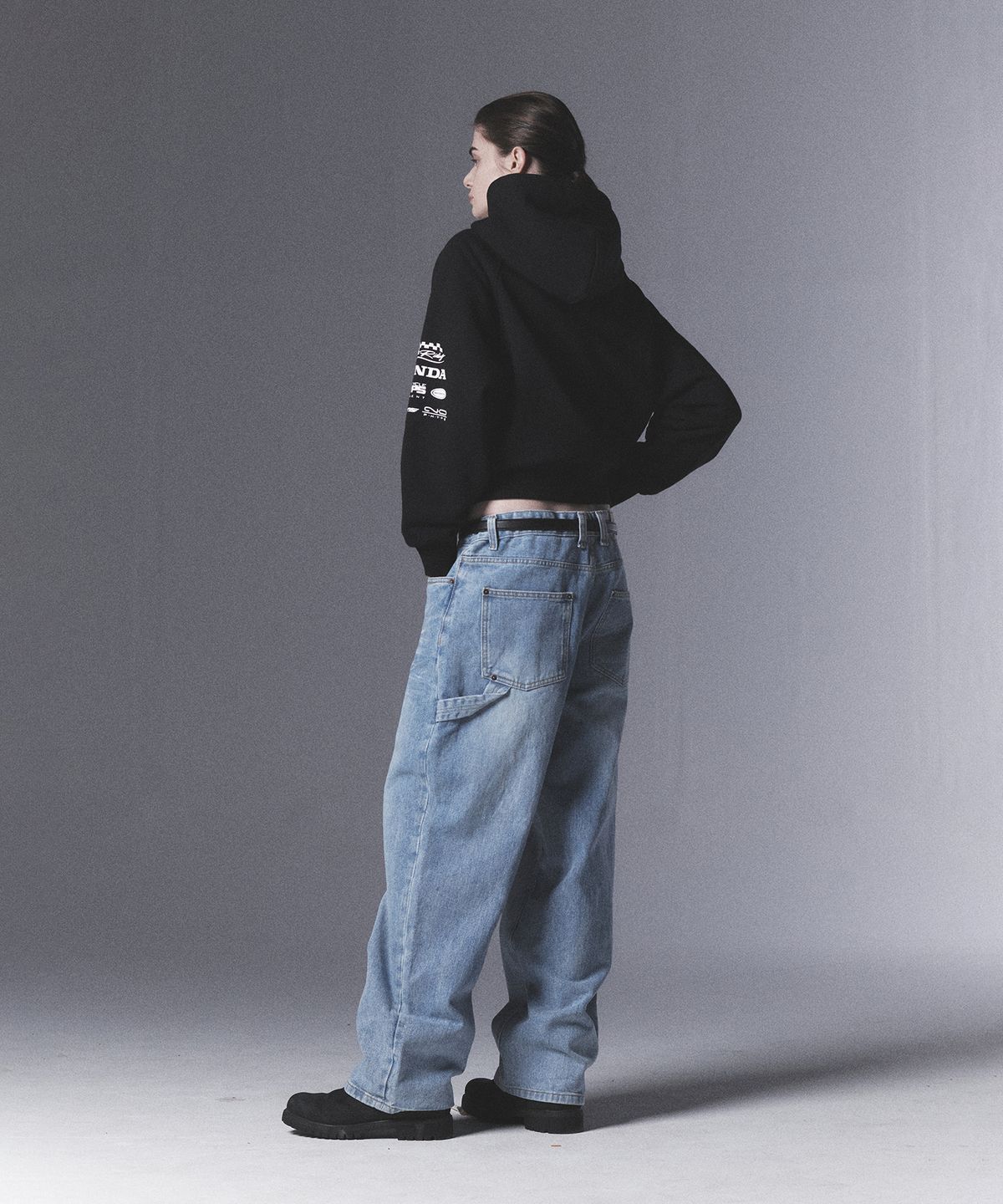 핍스 모터사이클(PHYPS MOTORCYCLE) Honda Small Wing Carpenter Denim Pants_Light Blue