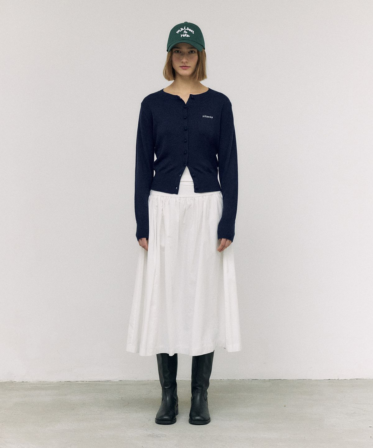 로라로라(ROLAROLA) SHIRRING LONG SKIRT WHITE