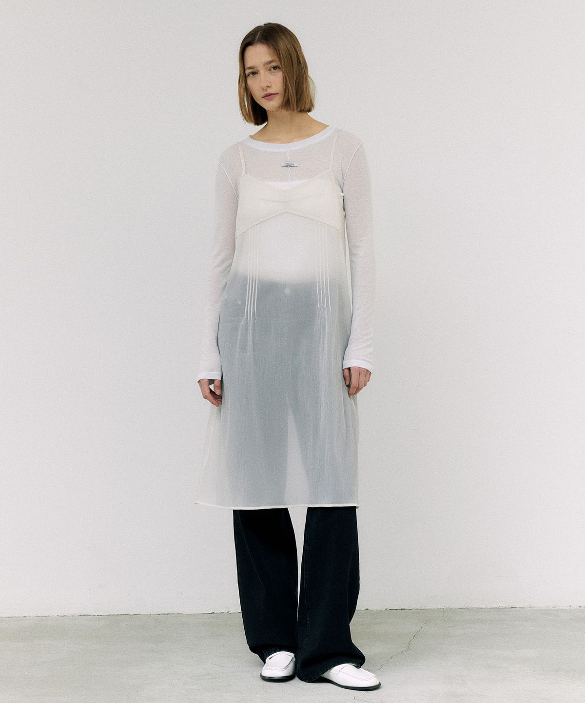 로라로라(ROLAROLA) SHEER LAYERED ONEPIECE CREAM