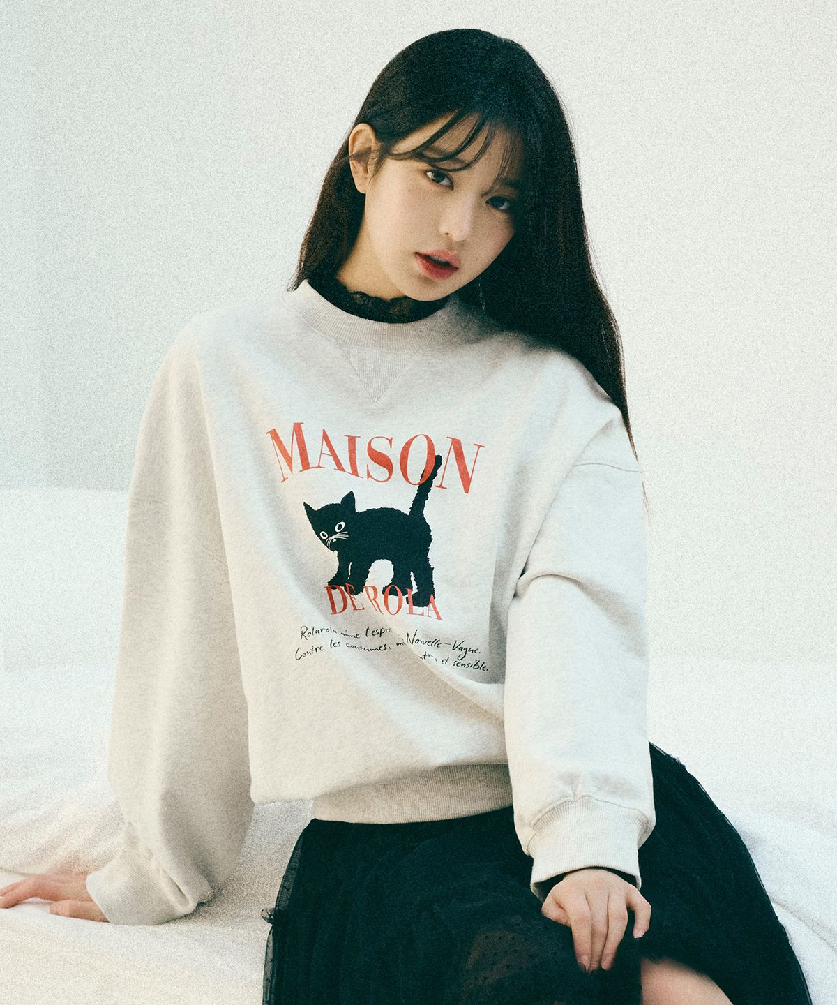 로라로라(ROLAROLA) ROLA CAT SWEATSHIRT MELANGE GRAY
