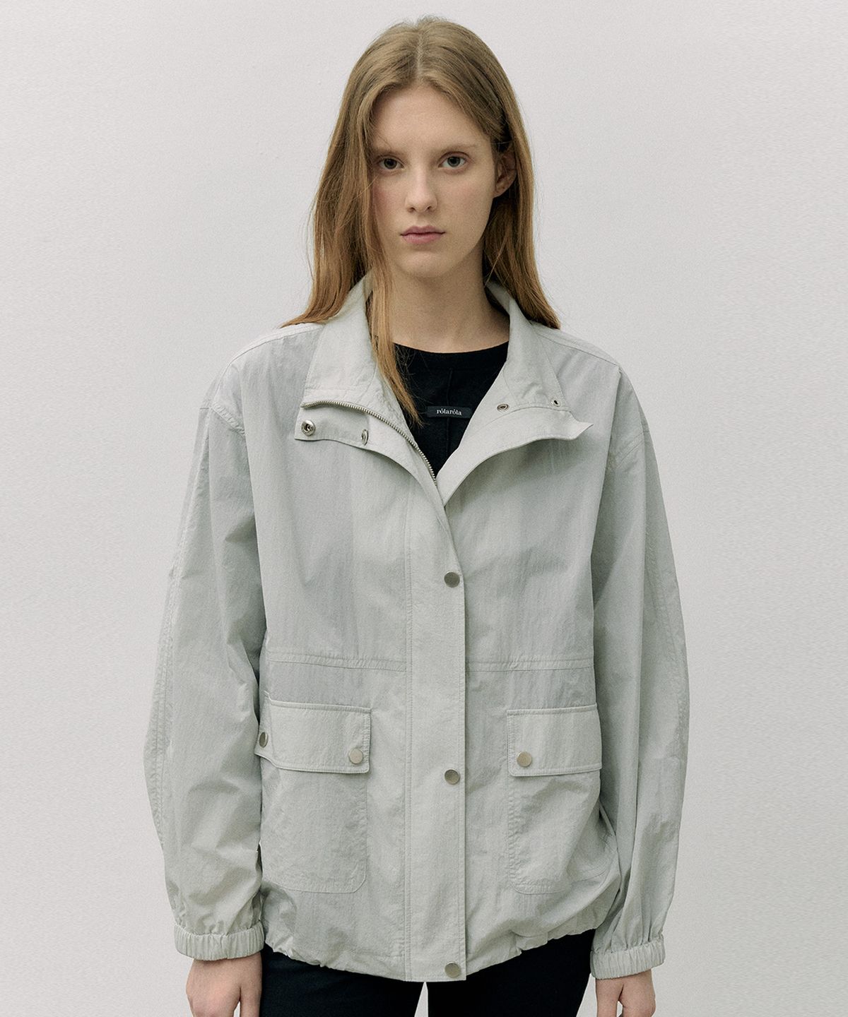 로라로라(ROLAROLA) HIGH NECK WIND JACKET GRAY