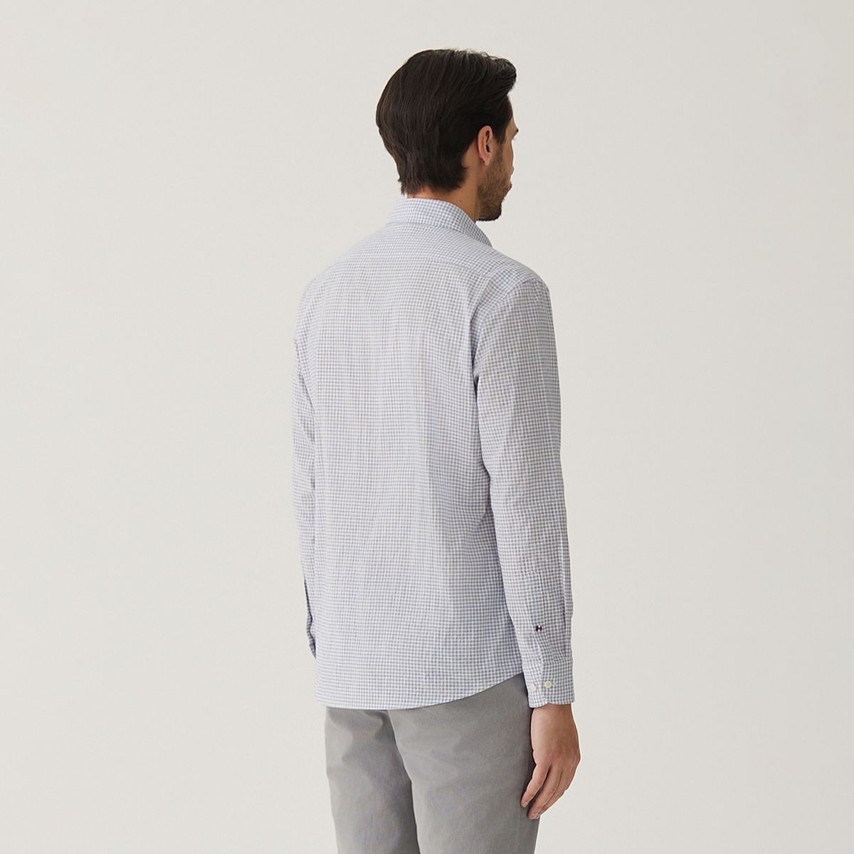 페라로 밀라노(FERRAROMILANO) 잔체크 셔츠 L/블루 (AM0FTWB10441)